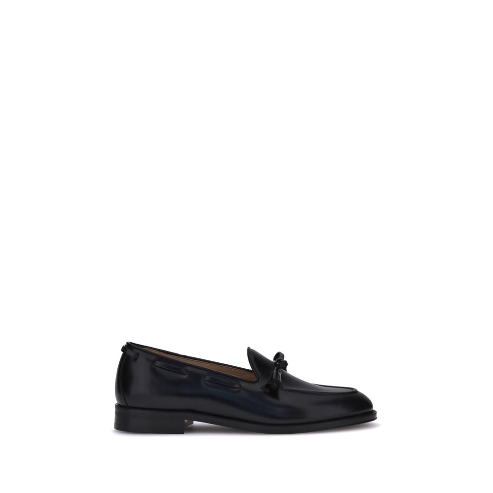 Valentino Garavani Black Calf Leather Bos Taurus Slip-On Loafers | Regal Royce