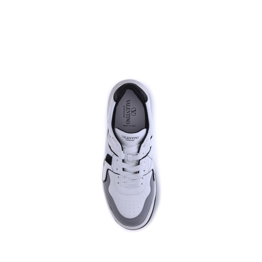 Valentino Garavani White Calf Leather Bos Taurus Low Top Sneakers | Regal Royce