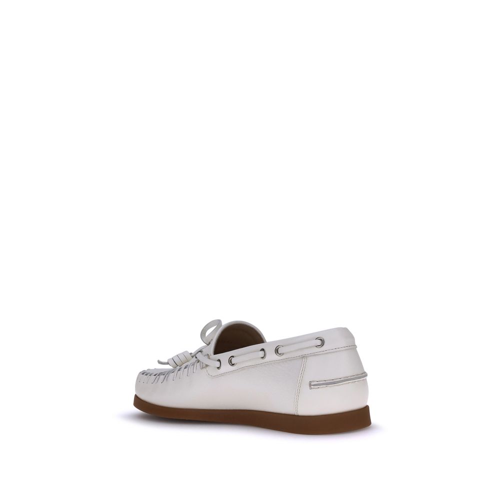 Valentino Garavani White Calf Leather Bos Taurus Slip-On Loafers | Regal Royce