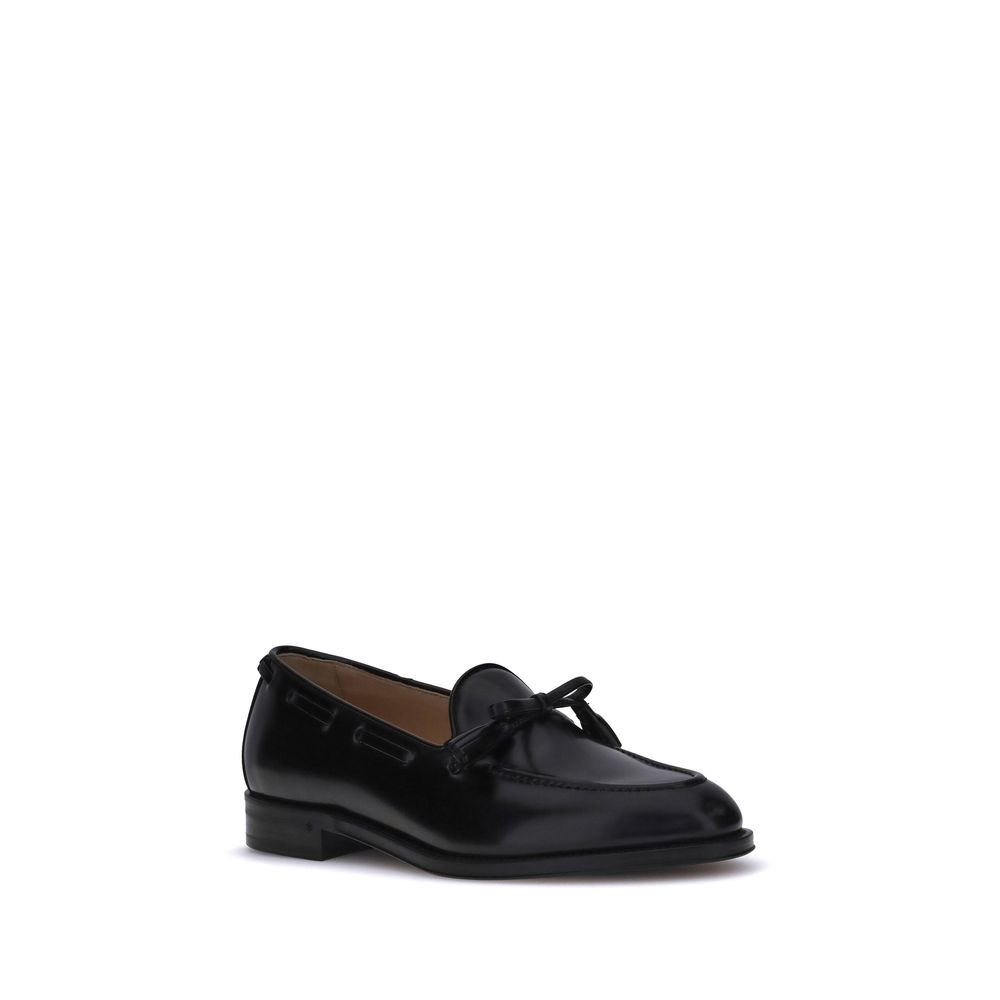 Valentino Garavani Black Calf Leather Bos Taurus Slip-On Loafers | Regal Royce