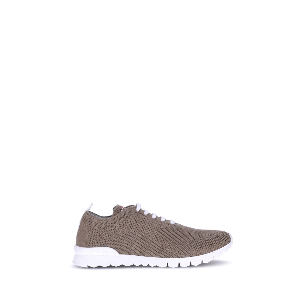 Kiton Brown Cotton Athletic Sneakers | Regal Royce