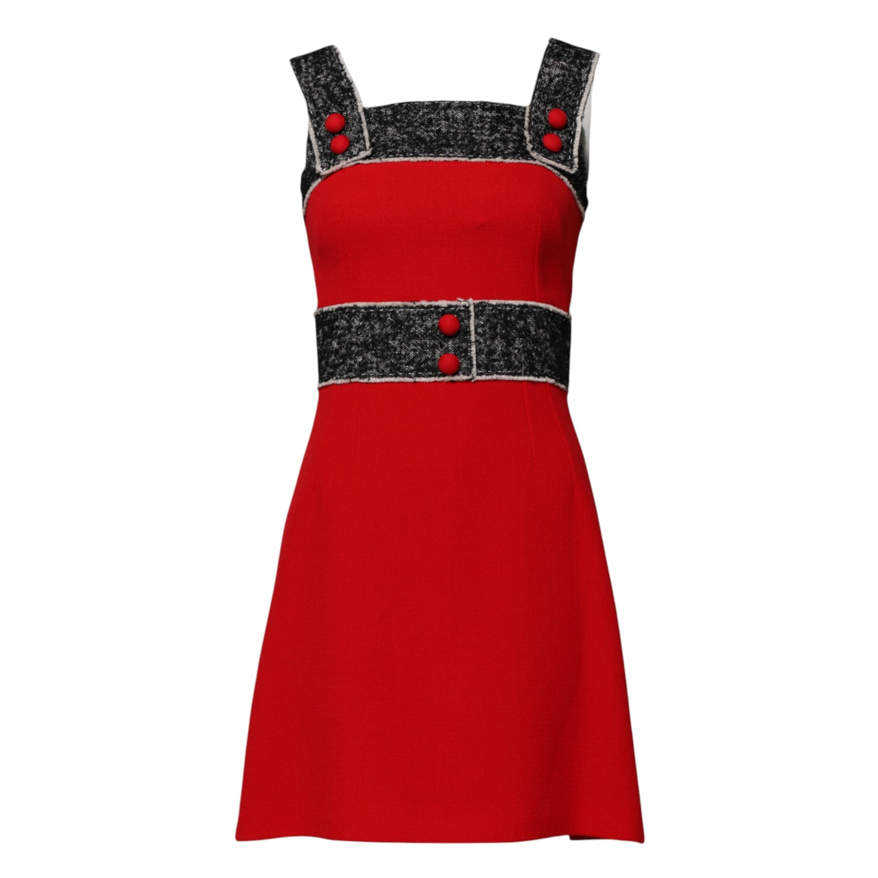Dolce & Gabbana Red Wool Sleeveless A-line Flared Mini Dress | Regal Royce