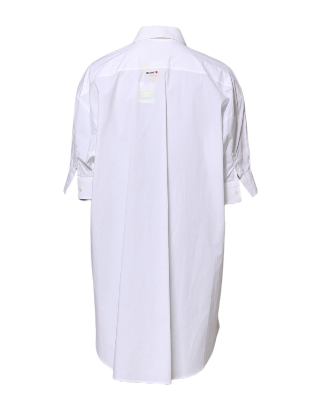 Moschino Couture White Printed Collared Button Mini Shirt Dress