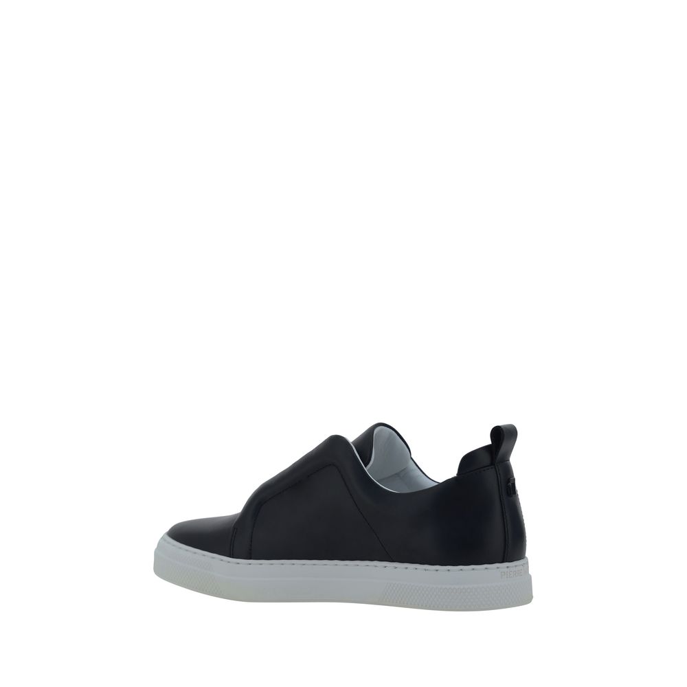 Pierre Hardy Black Calf Leather Bos Taurus Low Top Sneakers | Regal Royce