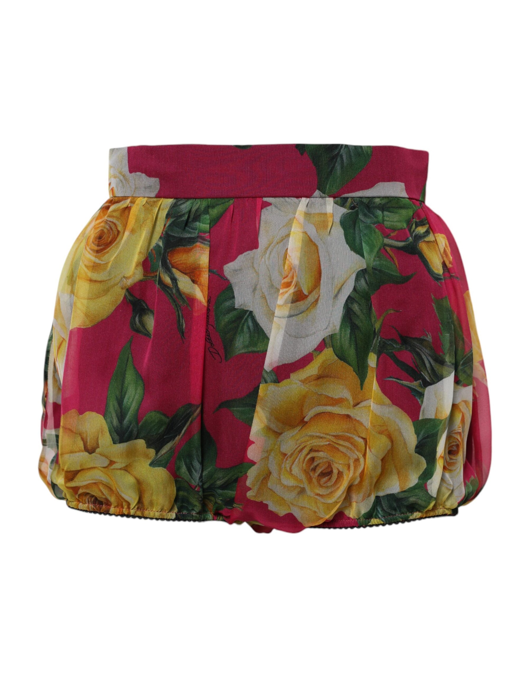 Dolce & Gabbana Red Floral High Waist Women Hot Pants Shorts | Regal Royce