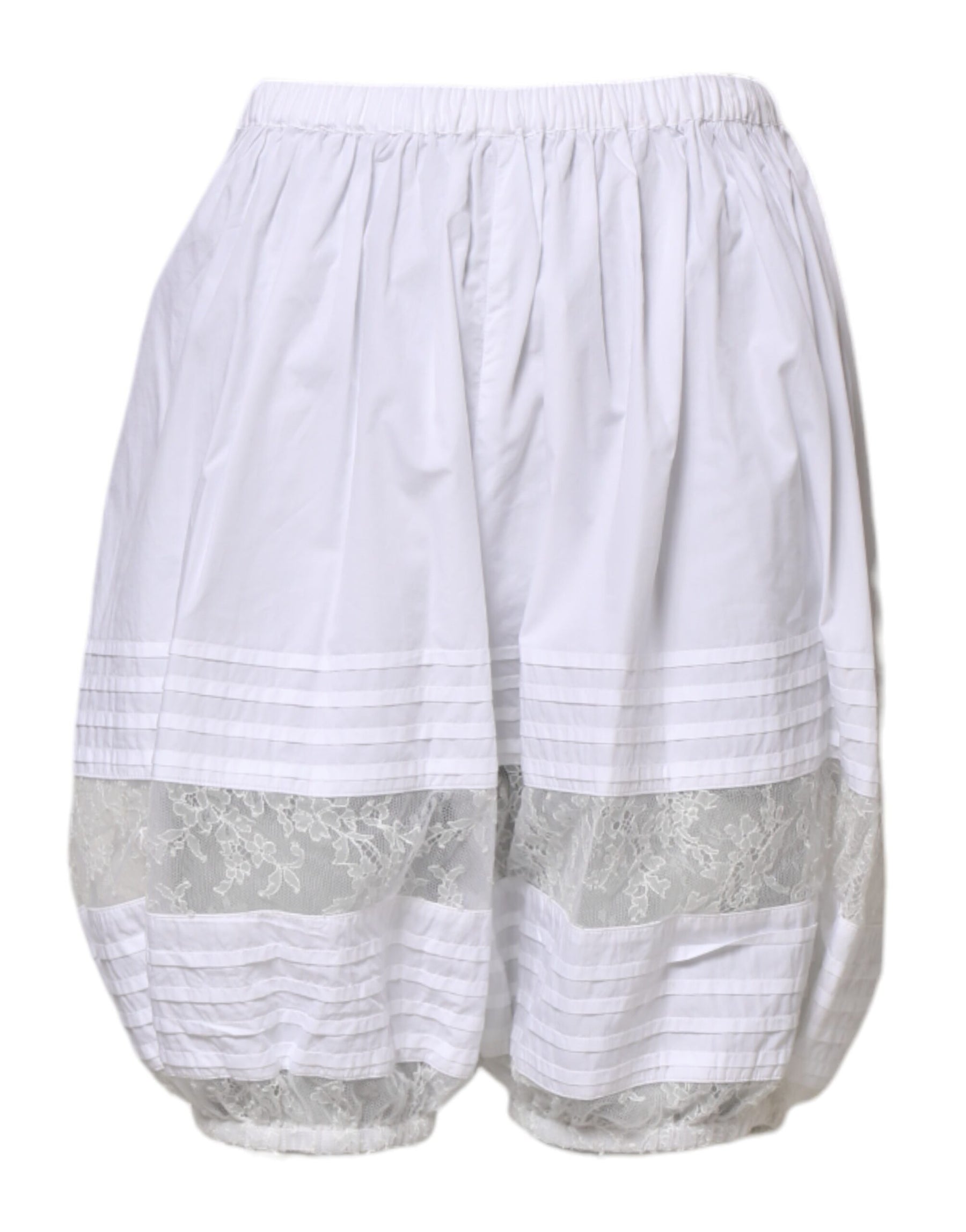 Dolce & Gabbana White Lace Paneled Cotton High Waisted Shorts | Regal Royce