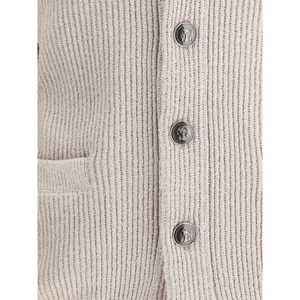 Brunello Cucinelli Beige Cotton Cardigan | Regal Royce