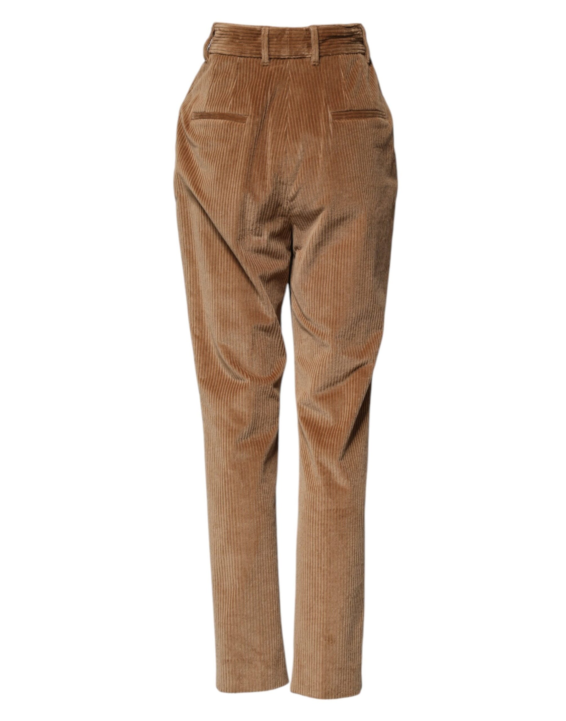 Dolce & Gabbana Brown Cotton Corduroy Tapered Pants | Regal Royce