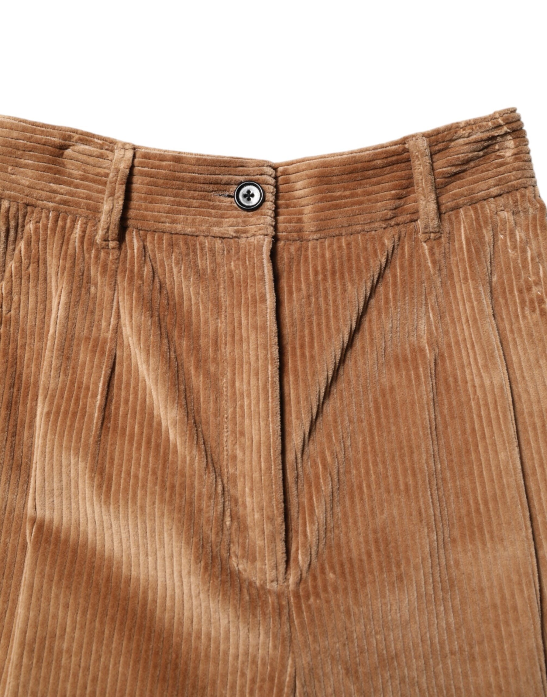 Dolce & Gabbana Brown Cotton Corduroy Tapered Pants | Regal Royce