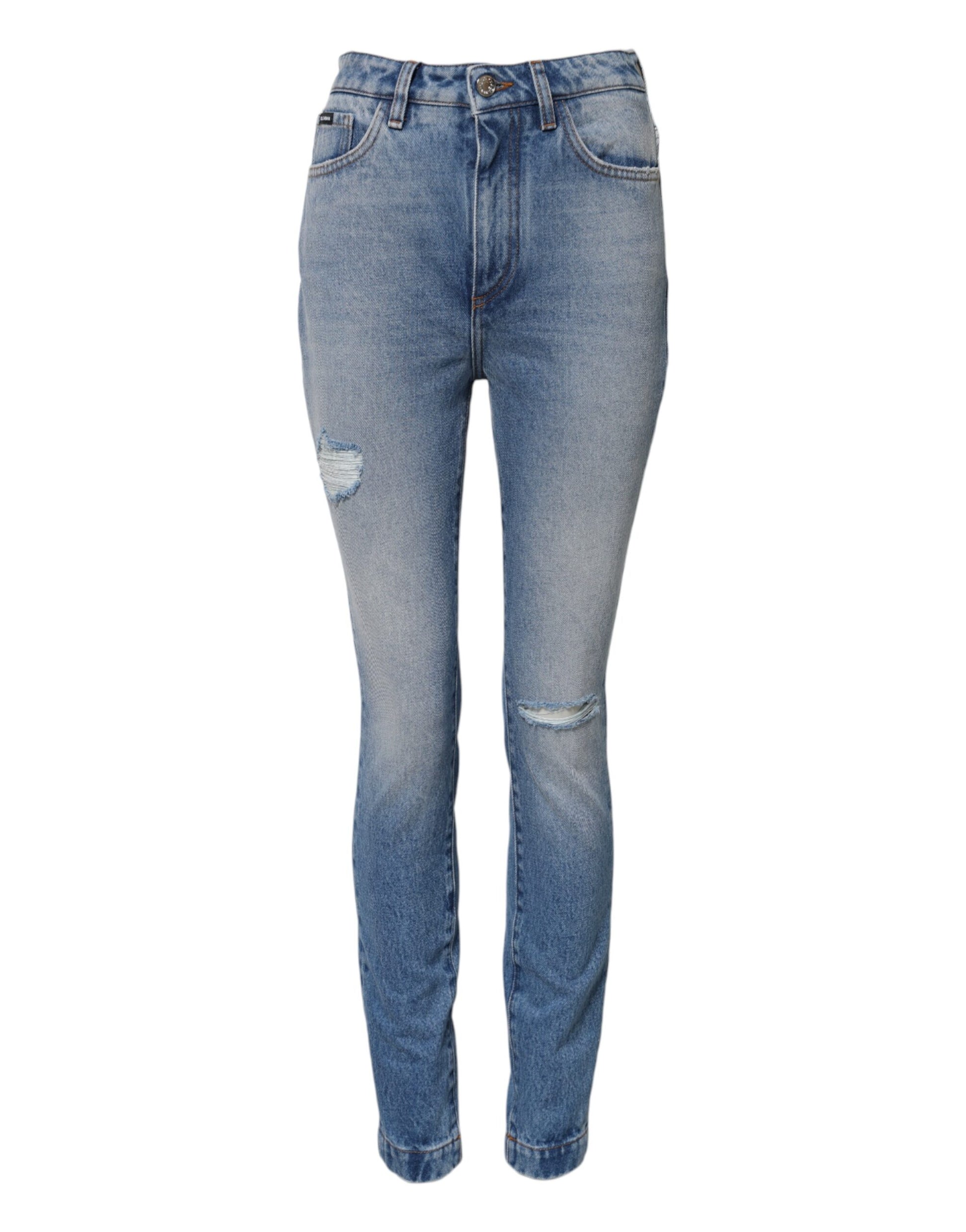 Dolce & Gabbana Blue Washed Skinny High Waist Denim Jeans