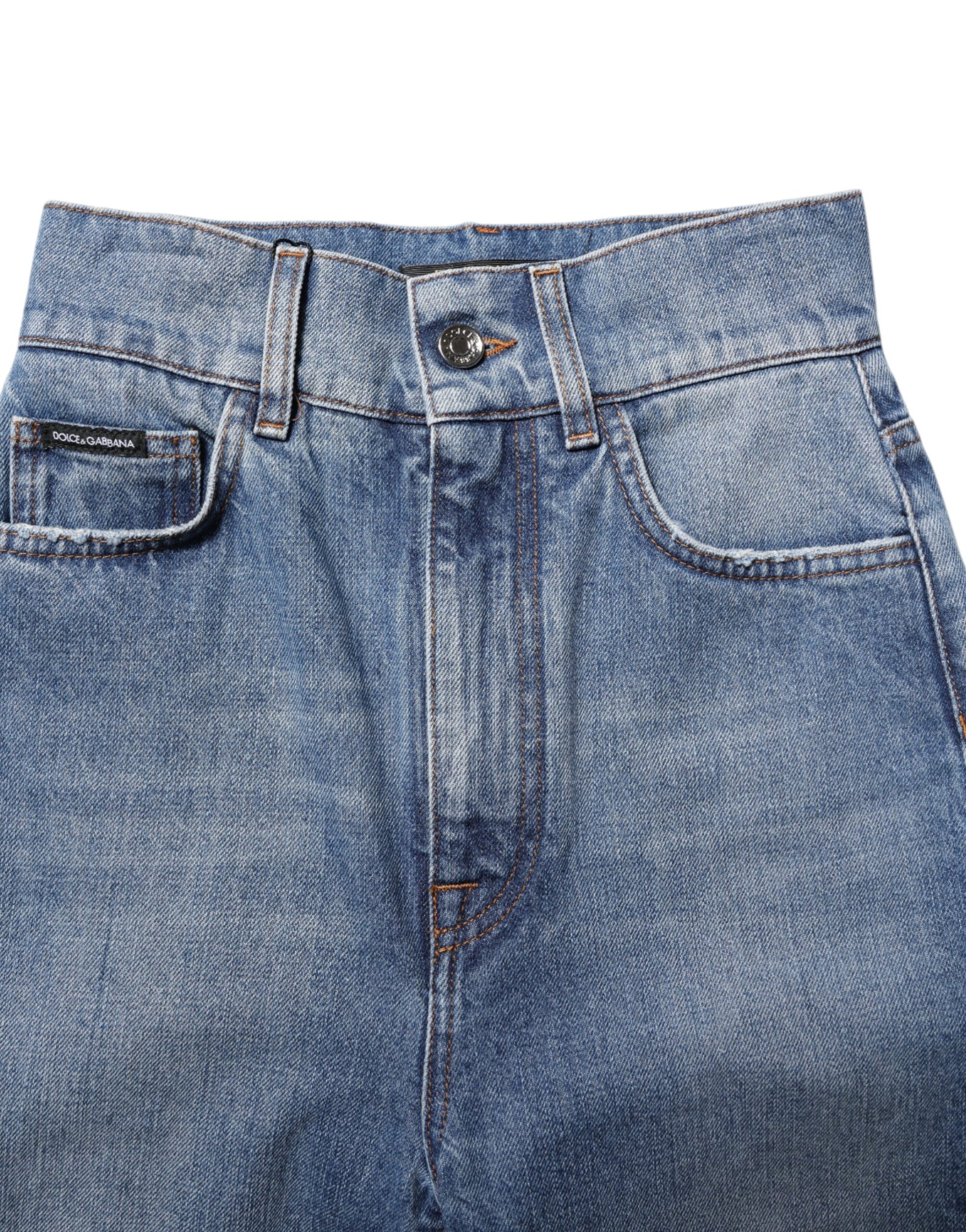 Dolce & Gabbana Blue Washed Skinny High Waist Denim Jeans | Regal Royce