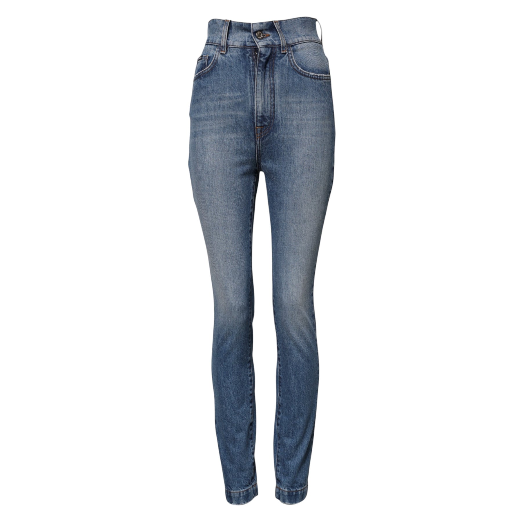 Dolce & Gabbana Blue Washed Skinny High Waist Denim Jeans | Regal Royce