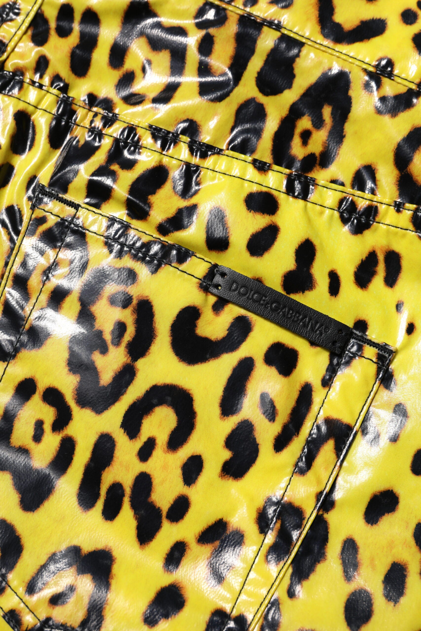 Dolce & Gabbana Yellow Leopard High Waist Slim Pants | Regal Royce