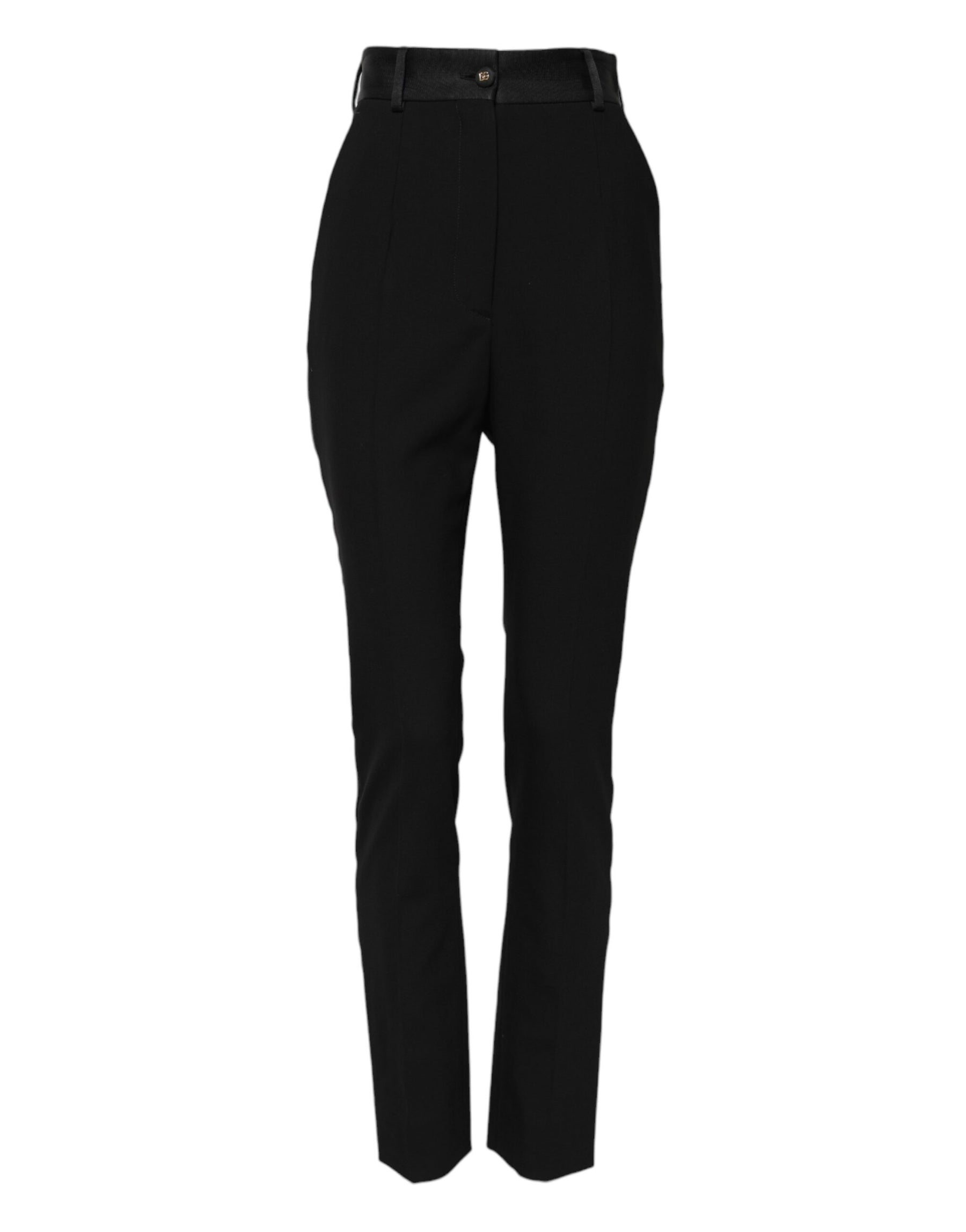 Dolce & Gabbana Black Wool High Waist Skinny Pants | Regal Royce