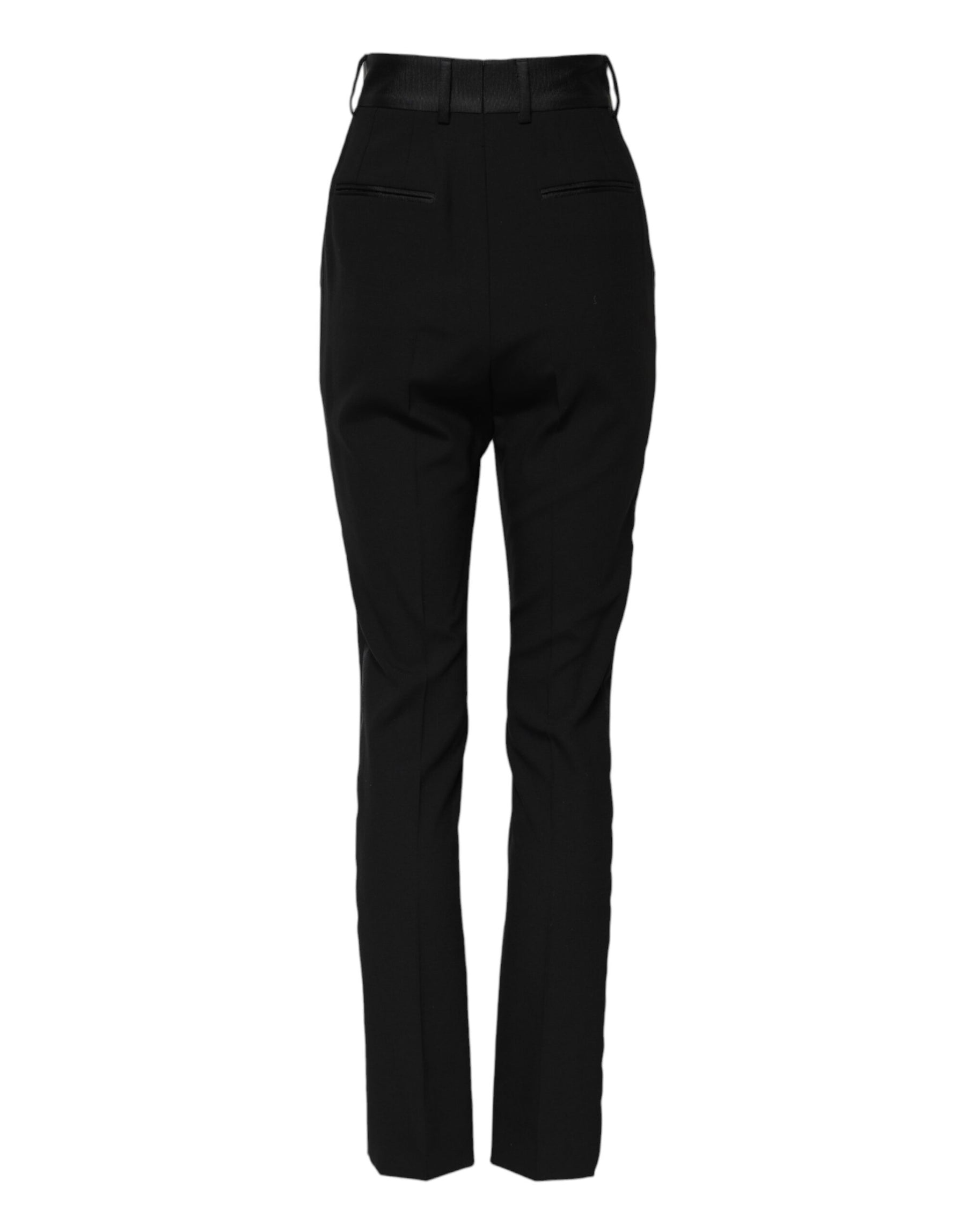 Dolce & Gabbana Black Wool High Waist Skinny Pants | Regal Royce