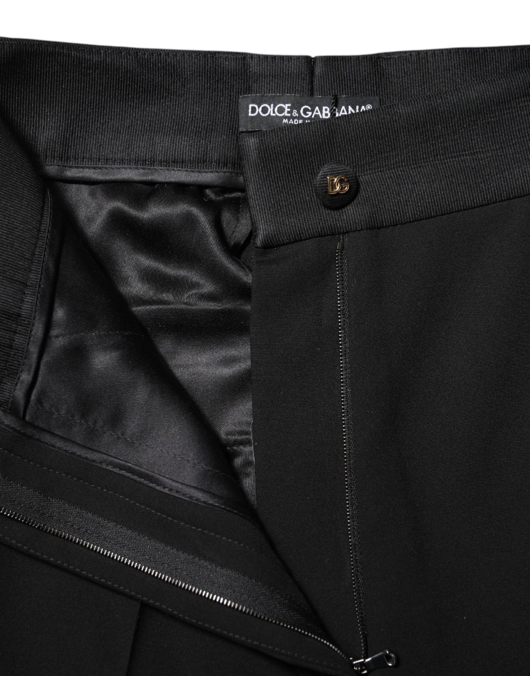 Dolce & Gabbana Black Wool High Waist Skinny Pants | Regal Royce