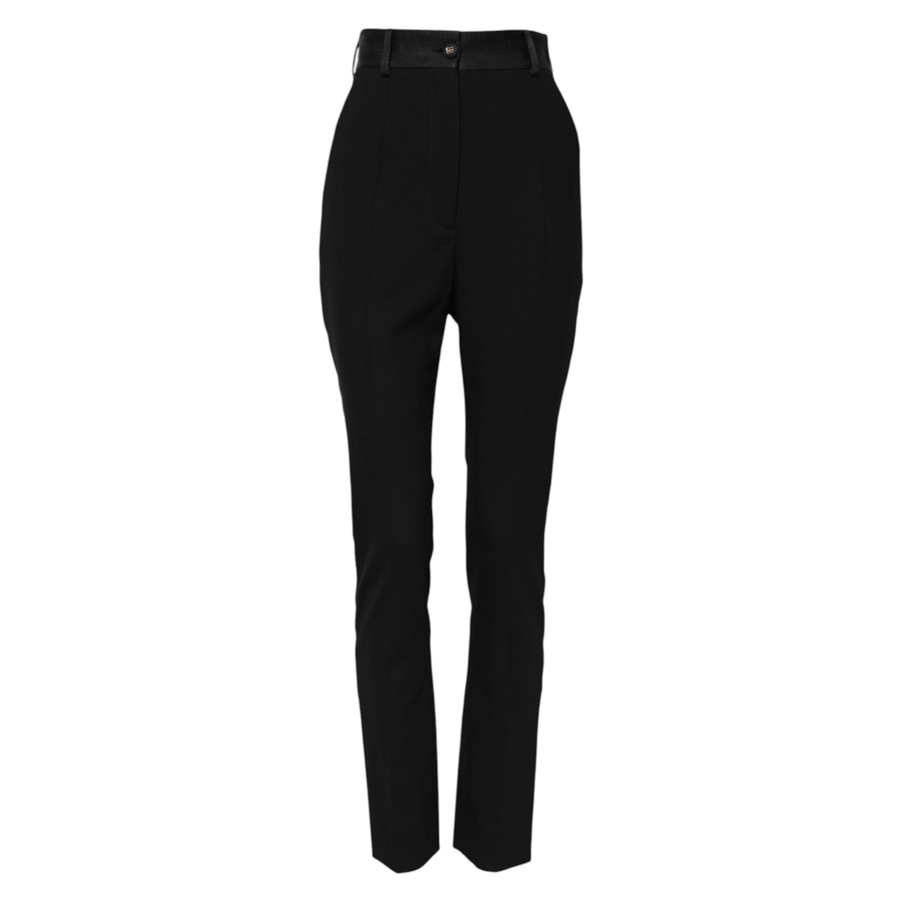 Dolce & Gabbana Black Wool High Waist Skinny Pants | Regal Royce
