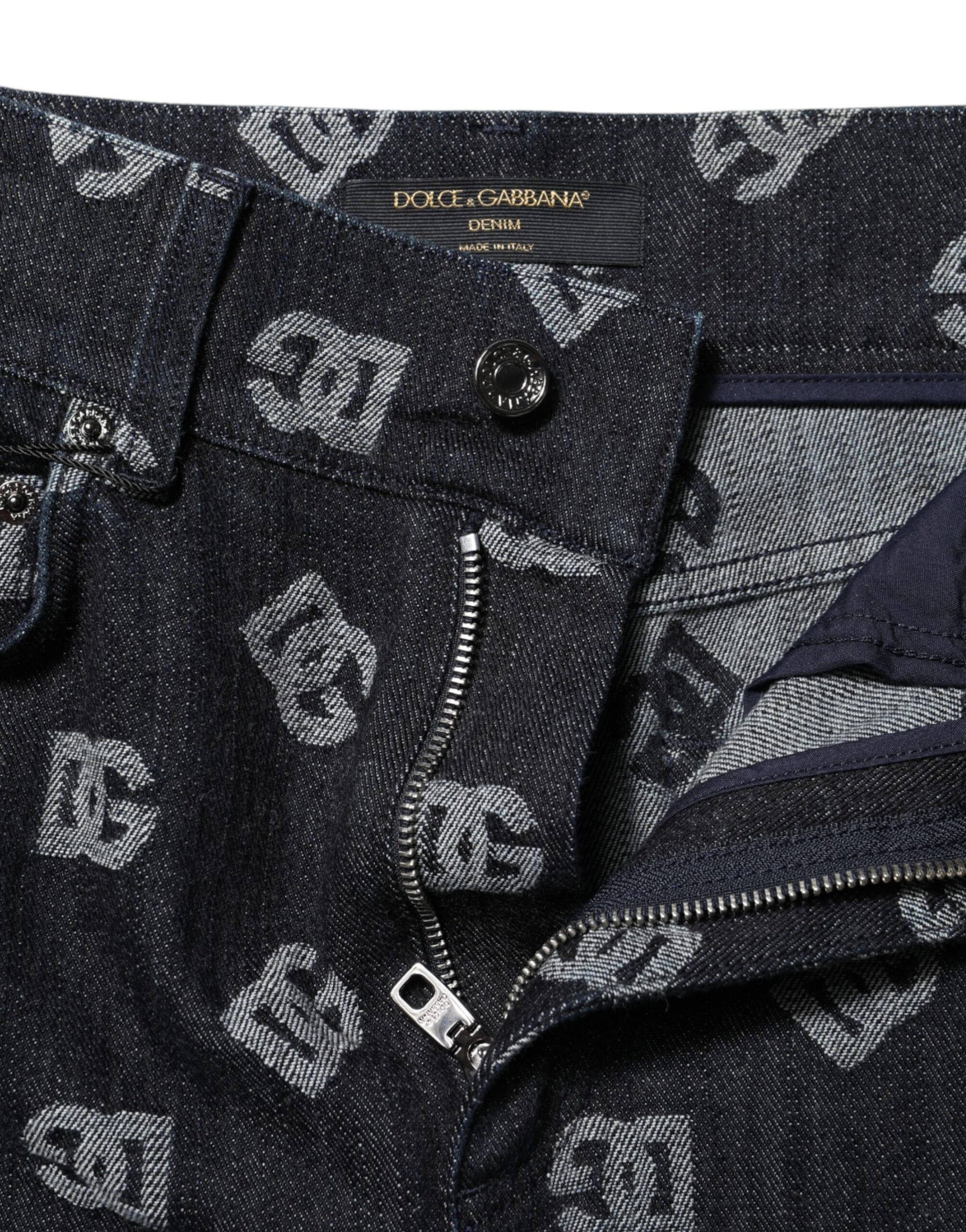 Dolce & Gabbana Black DG Logo High Waist Skinny Denim Jeans | Regal Royce