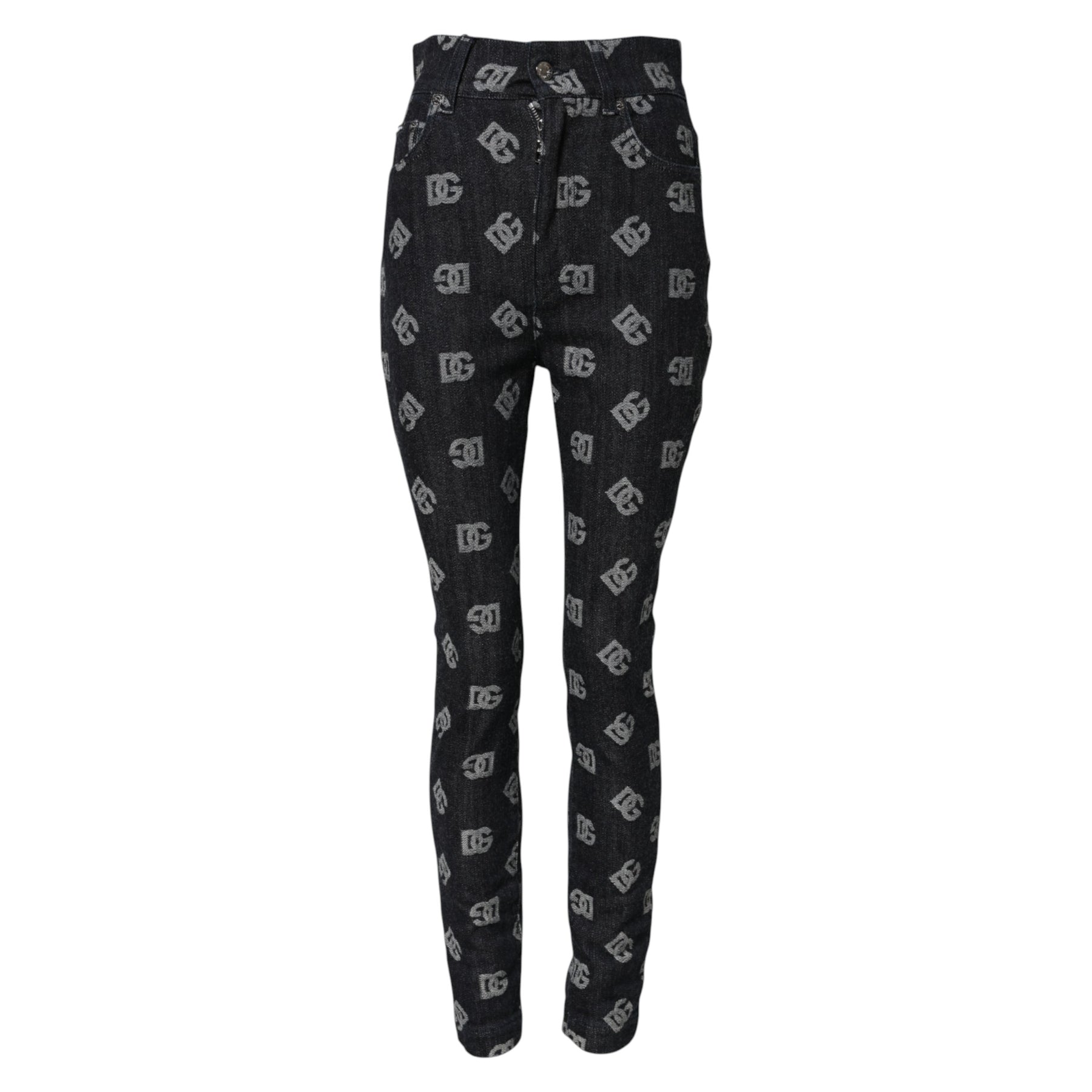 Dolce & Gabbana Black DG Logo High Waist Skinny Denim Jeans | Regal Royce