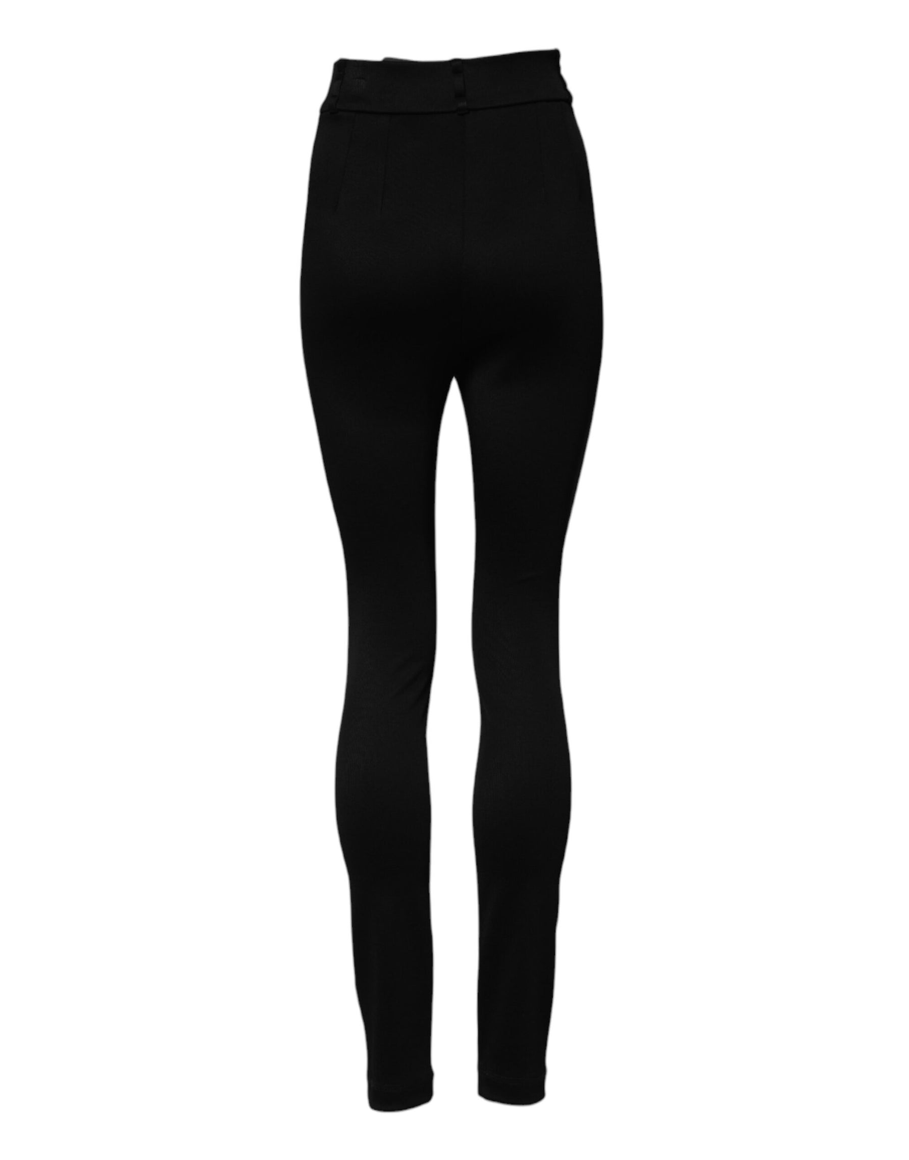 Dolce & Gabbana Black Nylon High Waist Skinny Leggings Pants | Regal Royce