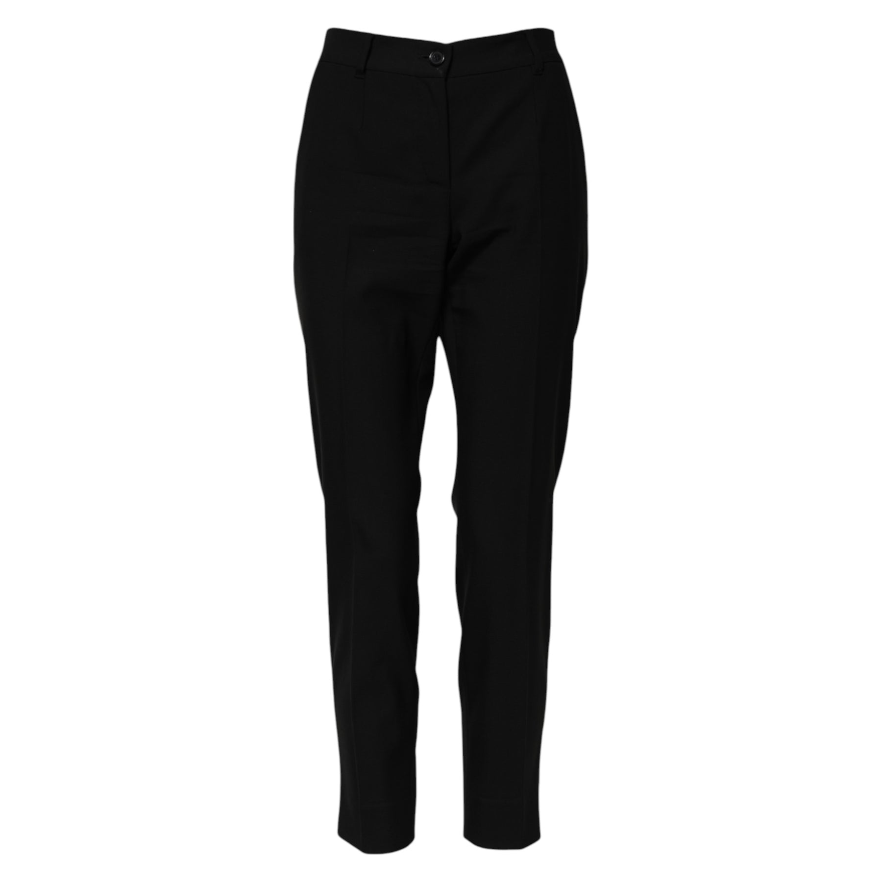 Dolce & Gabbana Black Wool High Waist Tapered Pants | Regal Royce