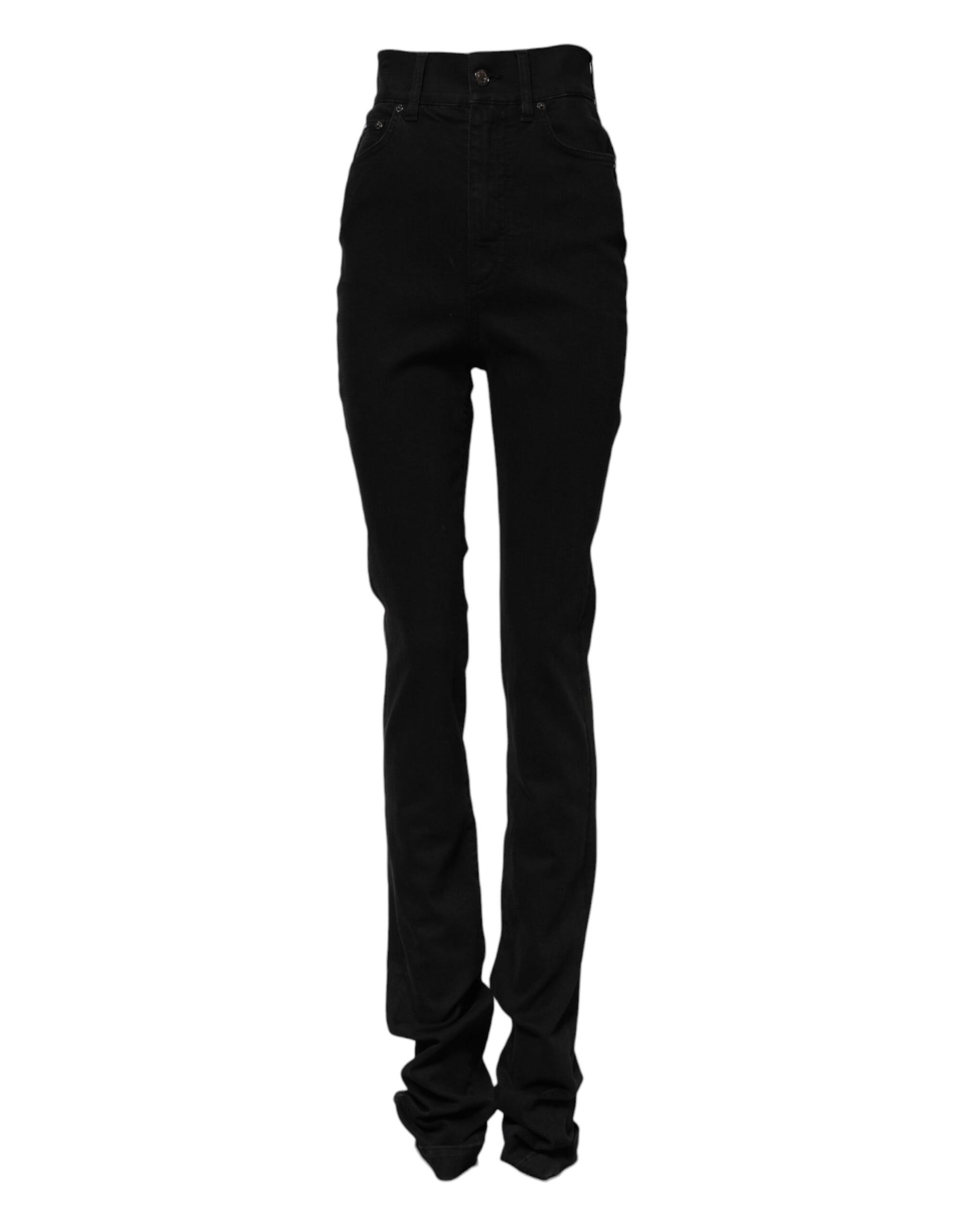 Dolce & Gabbana Black Cotton High Waist Skinny Denim Jeans | Regal Royce