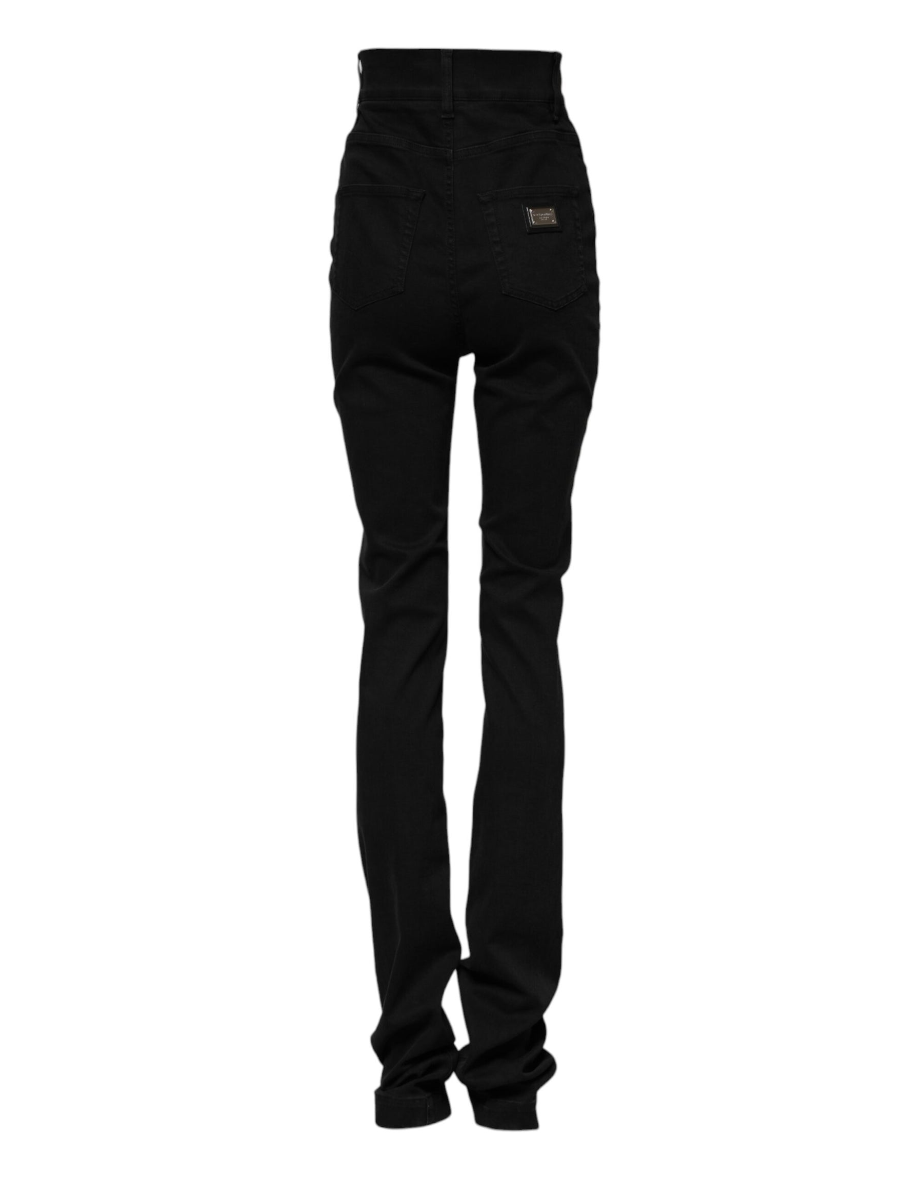 Dolce & Gabbana Black Cotton High Waist Skinny Denim Jeans | Regal Royce