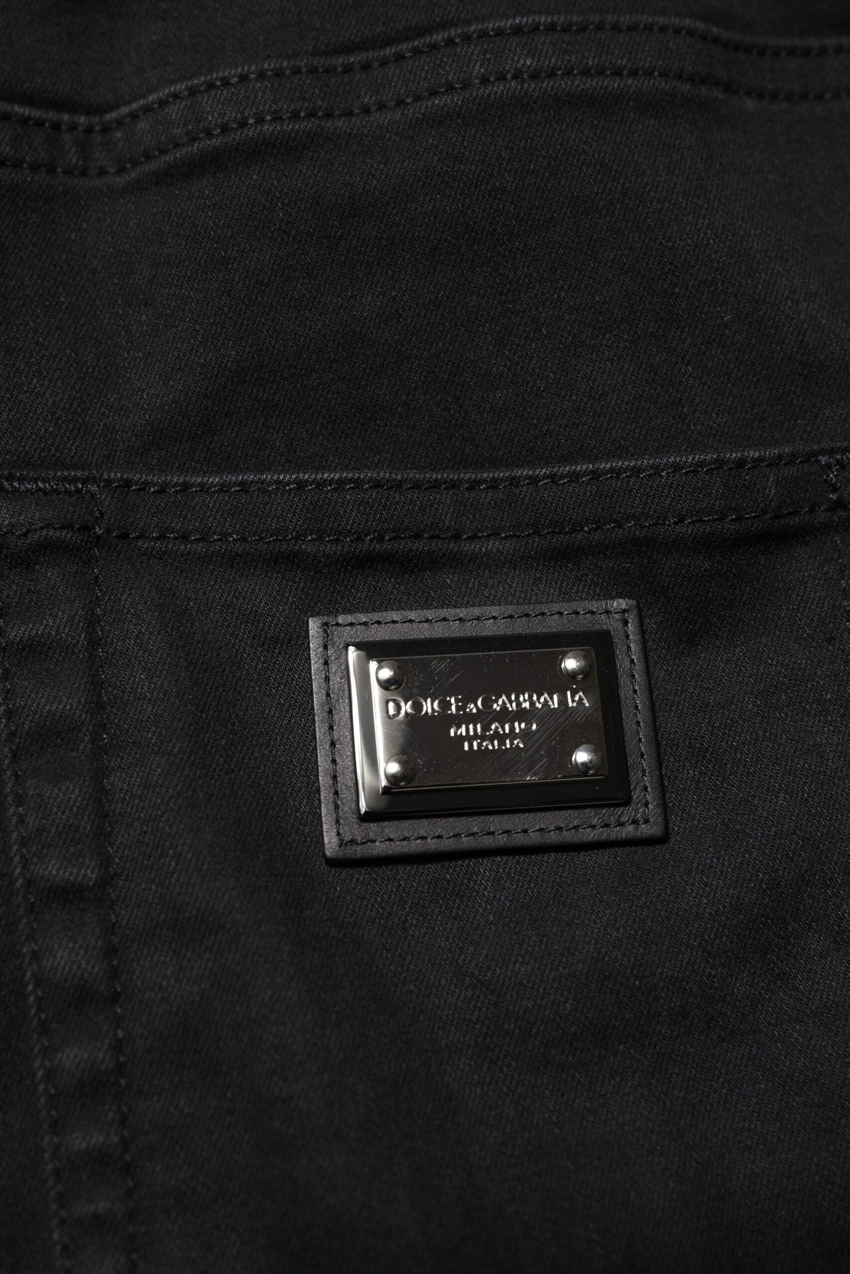 Dolce & Gabbana Black Cotton High Waist Skinny Denim Jeans | Regal Royce