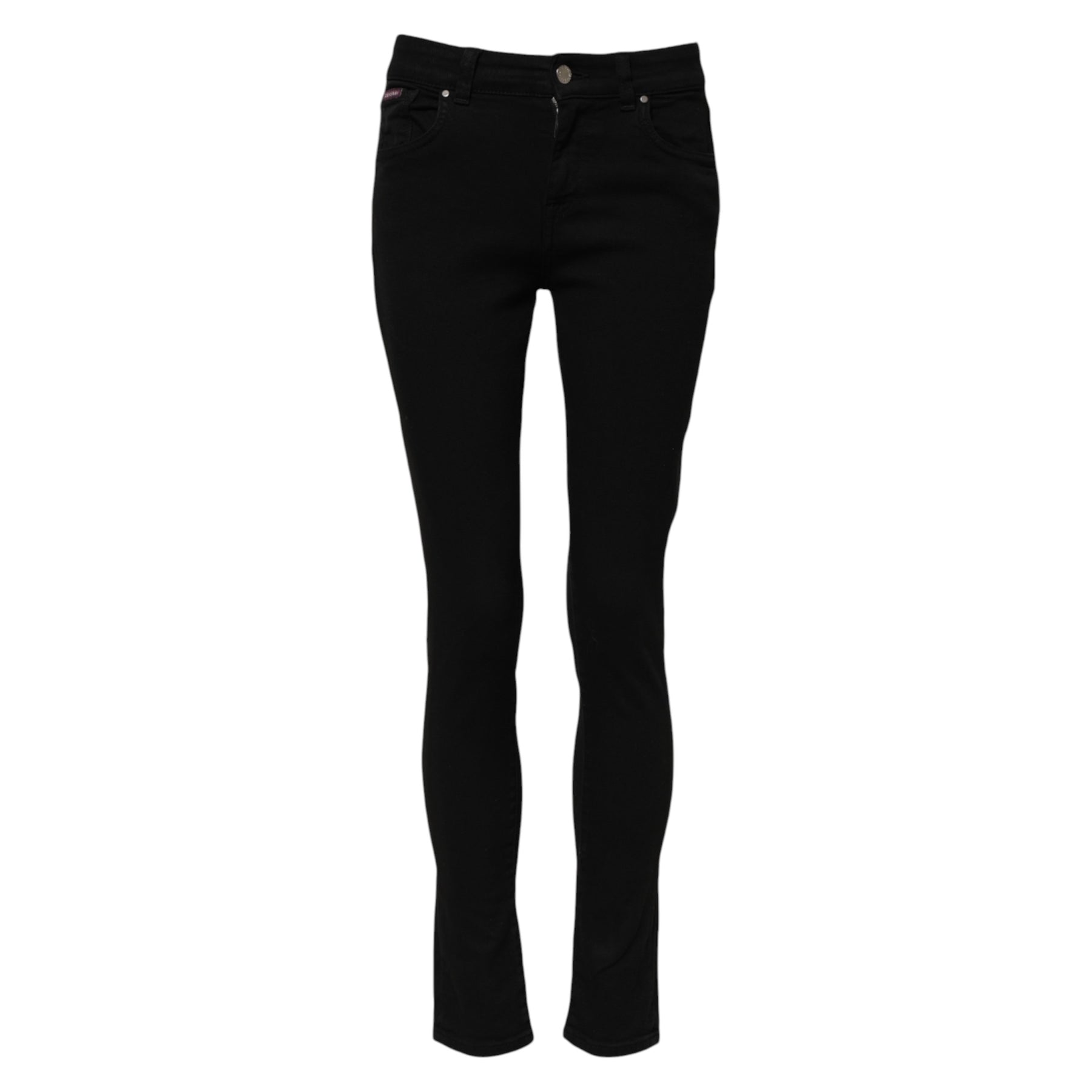 Dolce & Gabbana Black Cotton Skinny Mid Waist Denim Jeans | Regal Royce