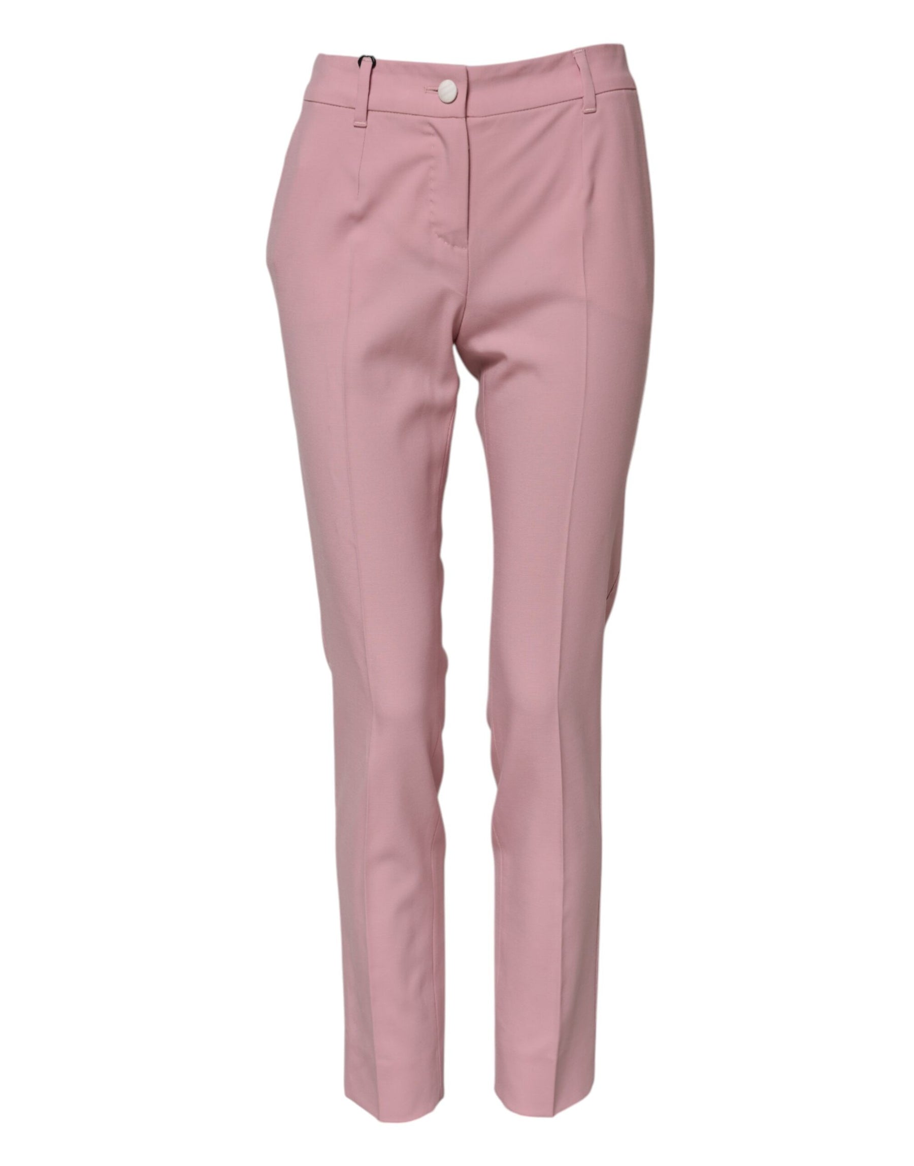 Dolce & Gabbana Pink Wool High Waist Tapered Pants | Regal Royce