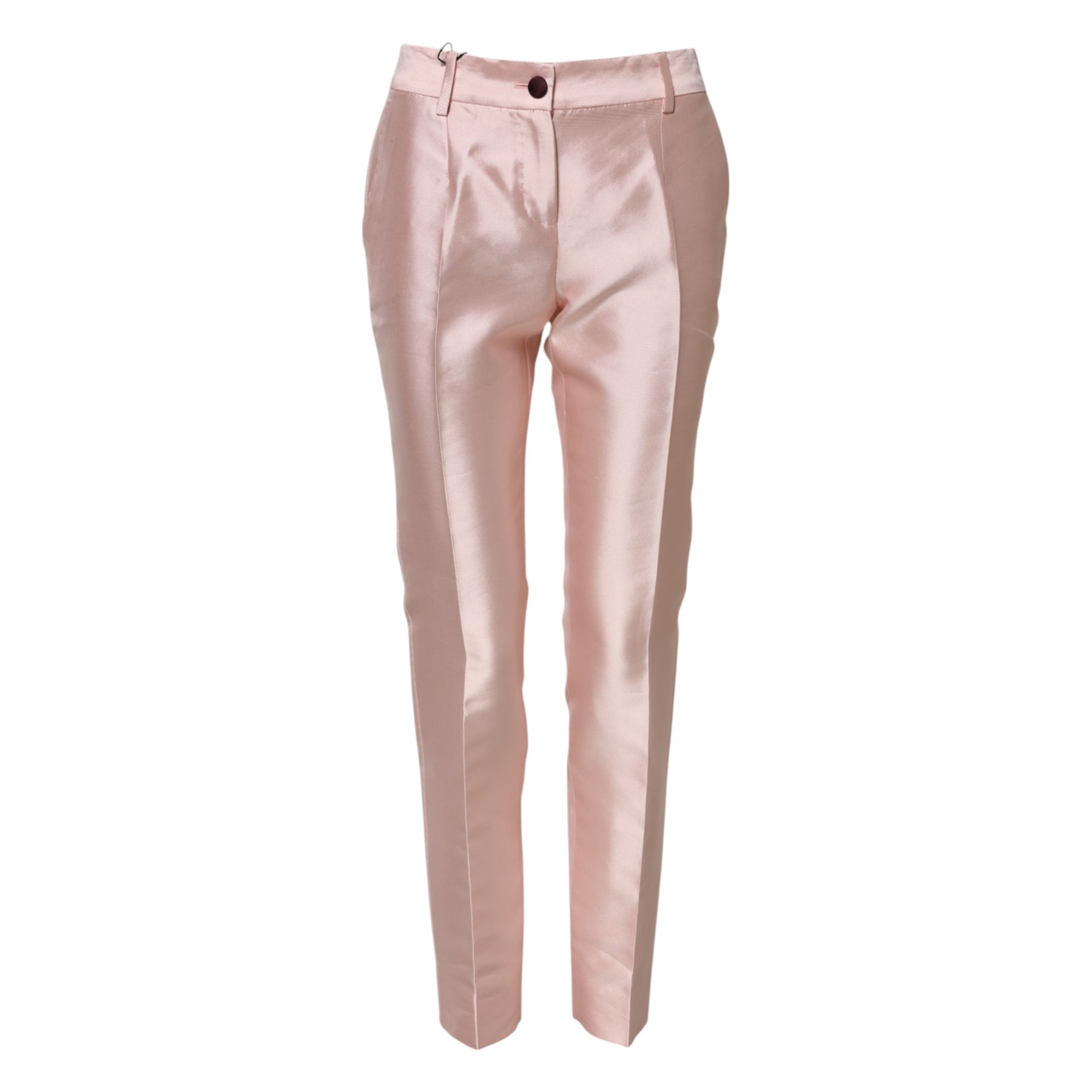 Dolce & Gabbana Pink Satin High Waist Tapered Pants | Regal Royce