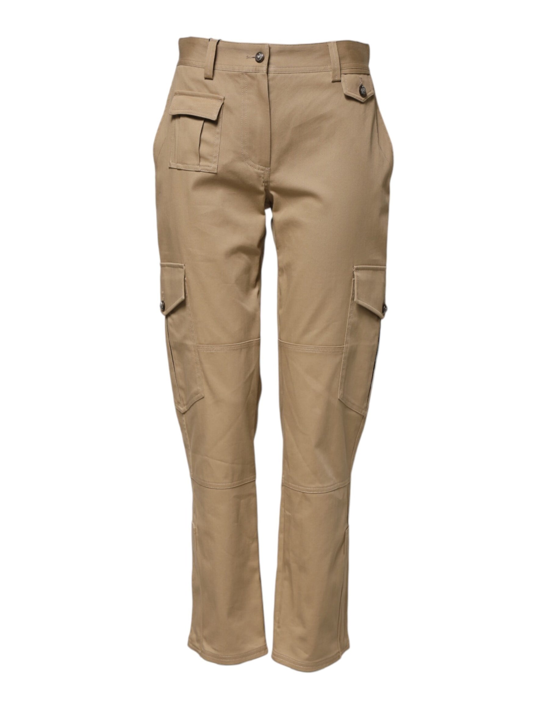 Dolce & Gabbana Beige Mid Waist Cargo Tapered Pants | Regal Royce