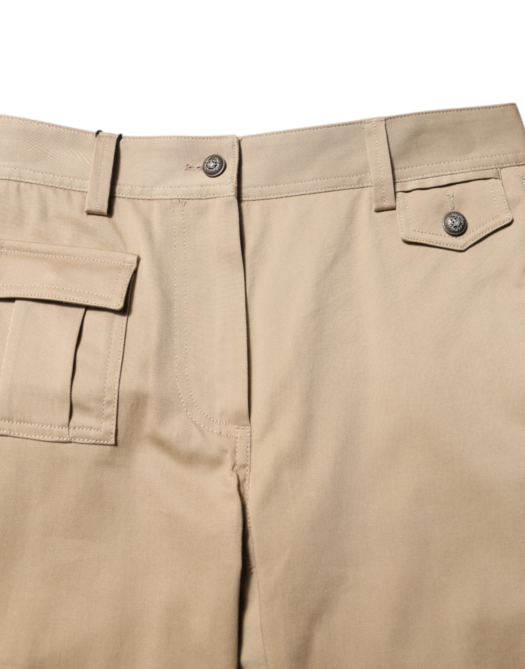 Dolce & Gabbana Beige Mid Waist Cargo Tapered Pants | Regal Royce