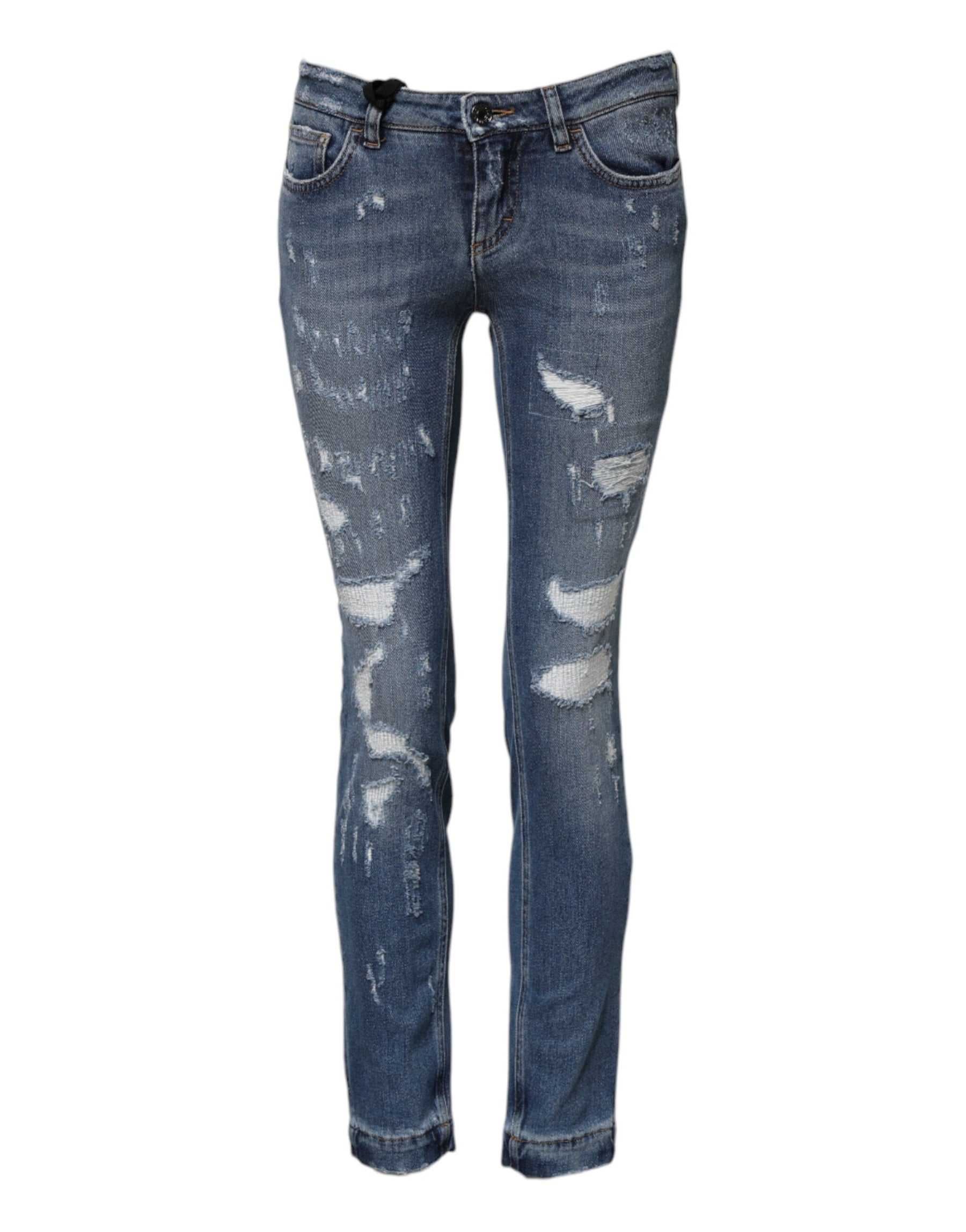 Dolce & Gabbana Blue PRETTY Tattered Skinny Denim Jeans | Regal Royce