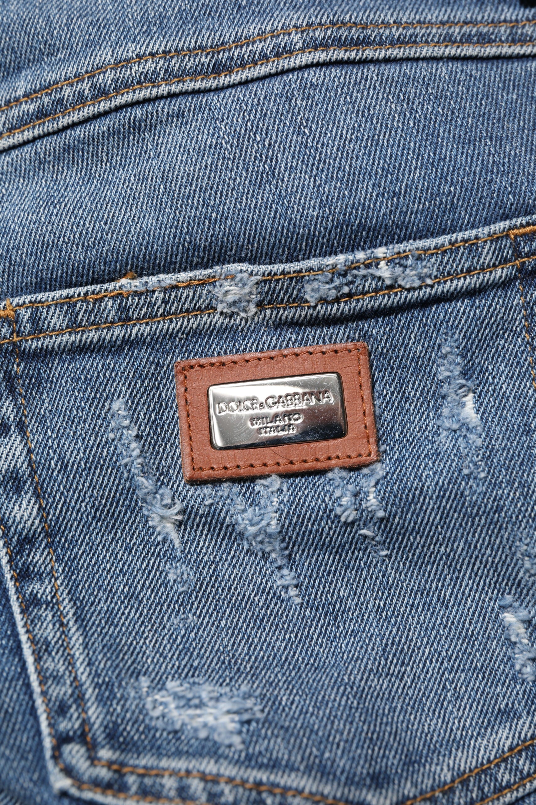 Dolce & Gabbana Blue PRETTY Tattered Skinny Denim Jeans | Regal Royce