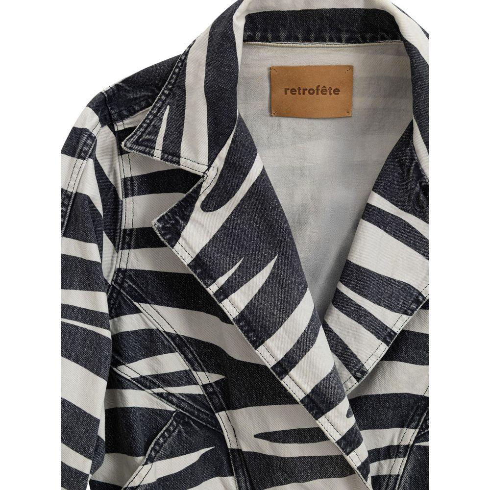 Retrofête Black And White Cotton Blazer | Regal Royce