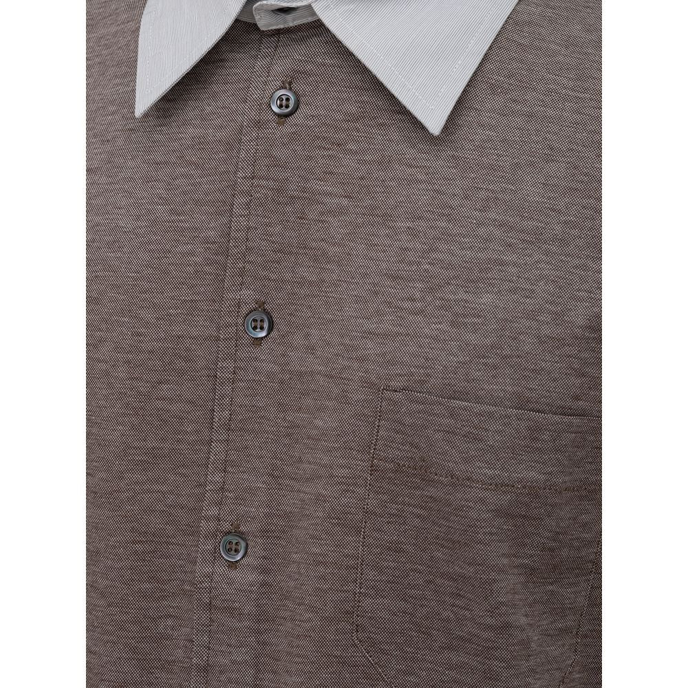 Corneliani Bicolor Cotton Shortsleeve Shirt | Regal Royce