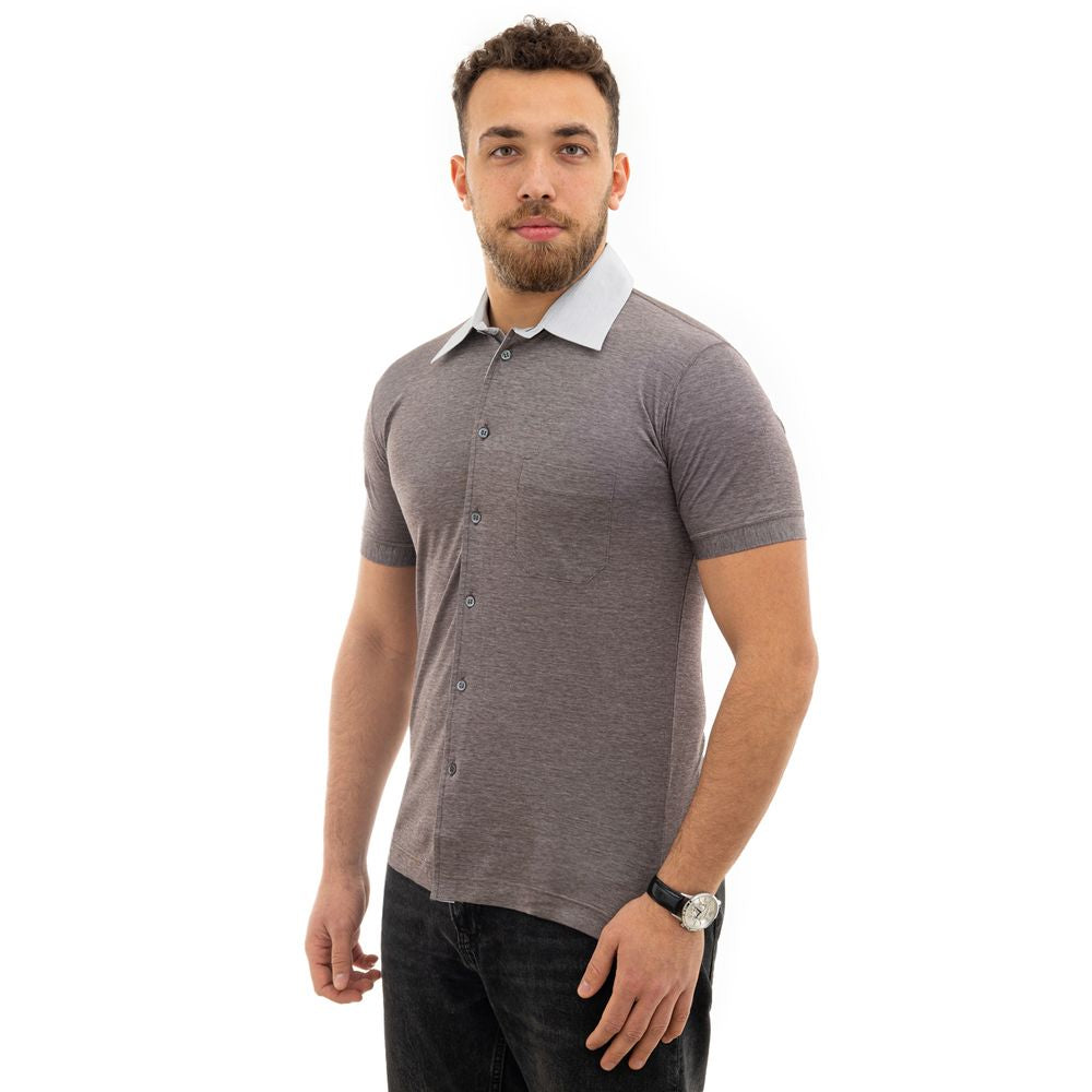 Corneliani Bicolor Cotton Shortsleeve Shirt | Regal Royce