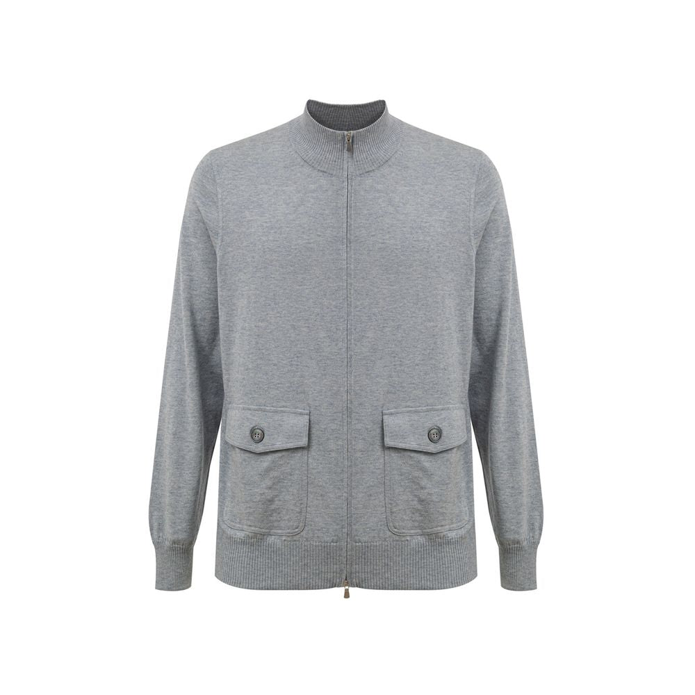 Gran Sasso Gray Cotton Cardigan | Regal Royce