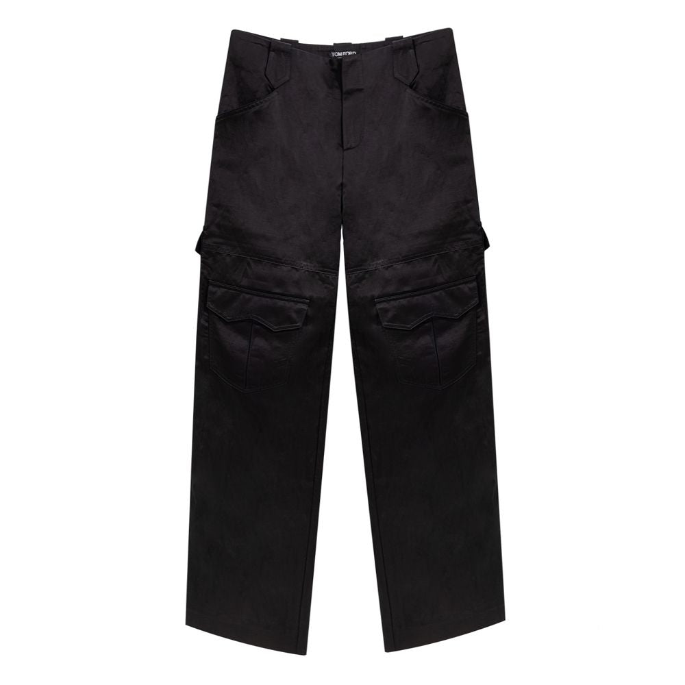 Tom Ford Black Viscose Cargo Pants | Regal Royce