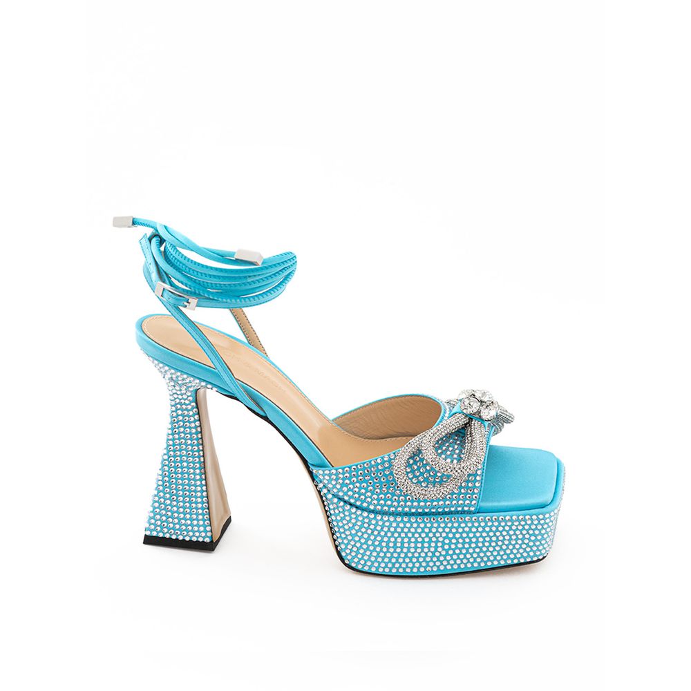 MACH & MACH Blue Leather Platform Sandals | Regal Royce