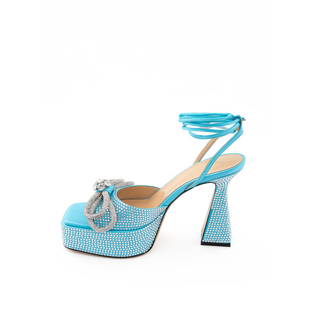 MACH & MACH Blue Leather Platform Sandals | Regal Royce