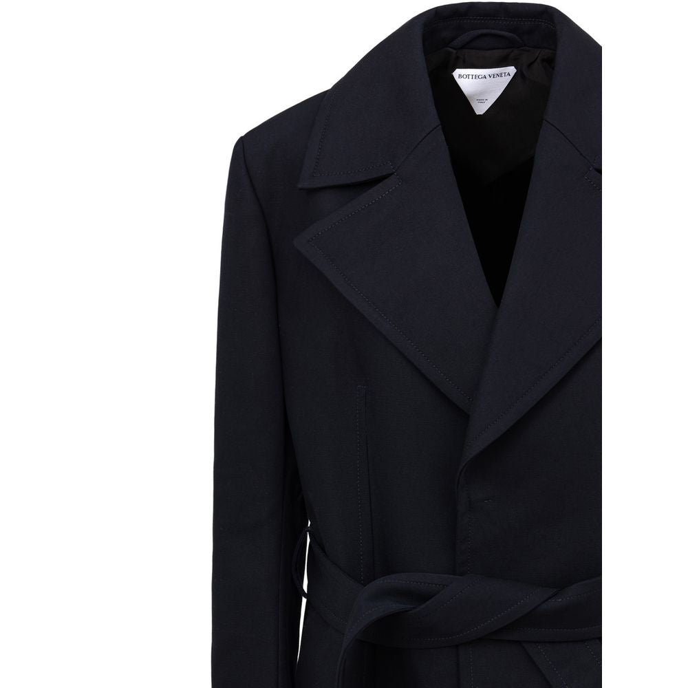 Bottega Veneta Blue Cotton Trench Coat | Regal Royce
