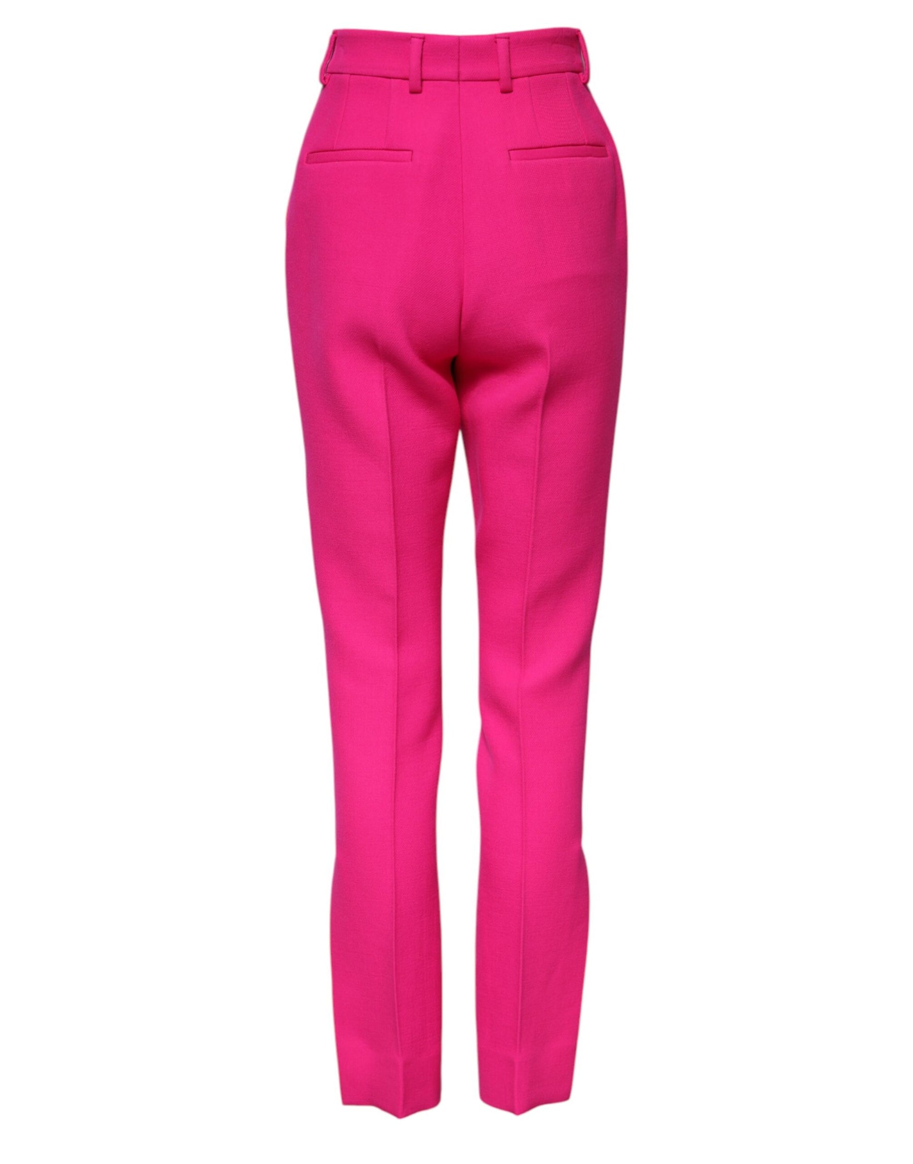 Dolce & Gabbana Fuchsia Pink HighWaist Tapered Trouser Pants | Regal Royce