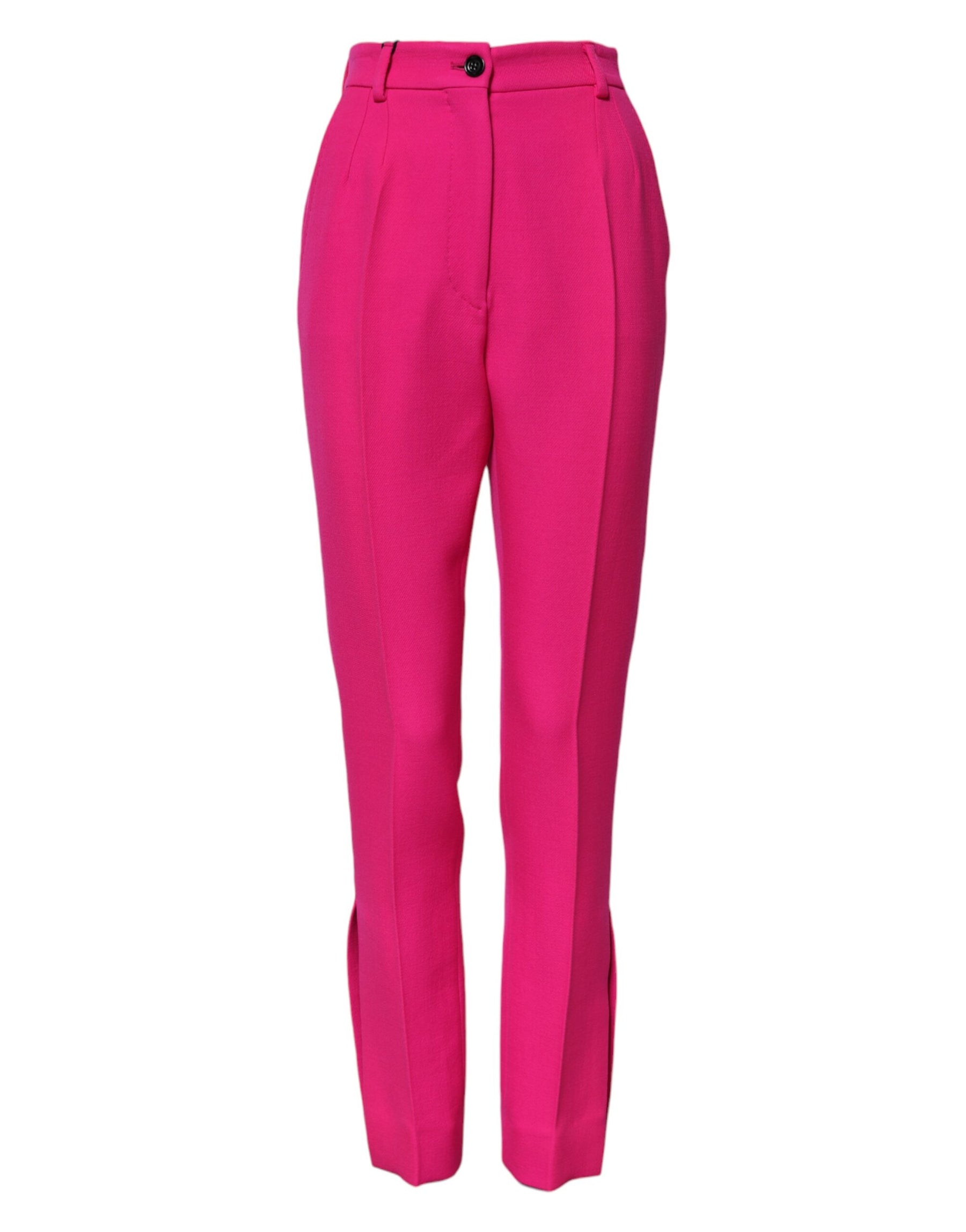 Dolce & Gabbana Fuchsia Pink HighWaist Tapered Trouser Pants | Regal Royce