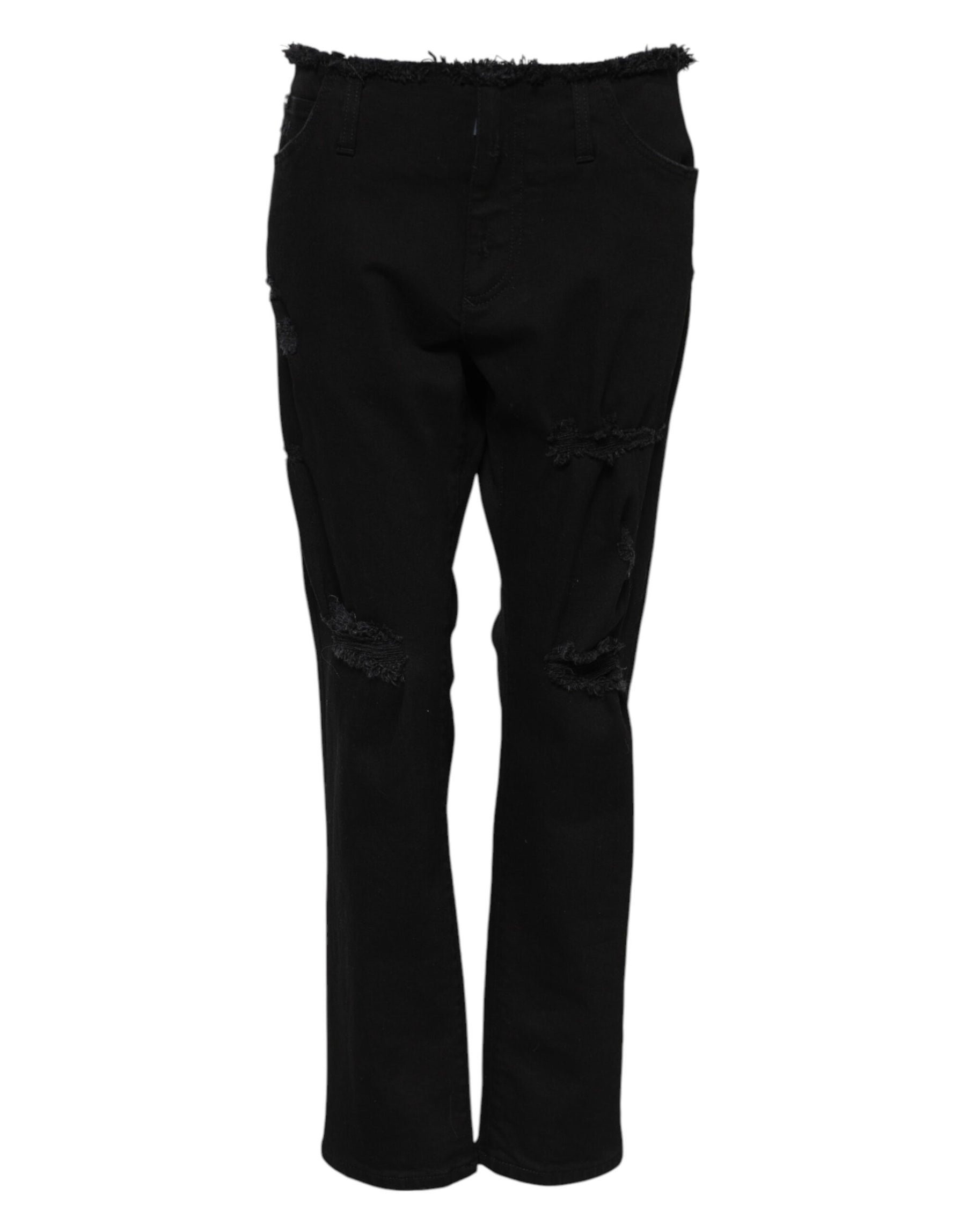 Dolce & Gabbana Black Cotton Mid Waist Flared Denim Jeans | Regal Royce
