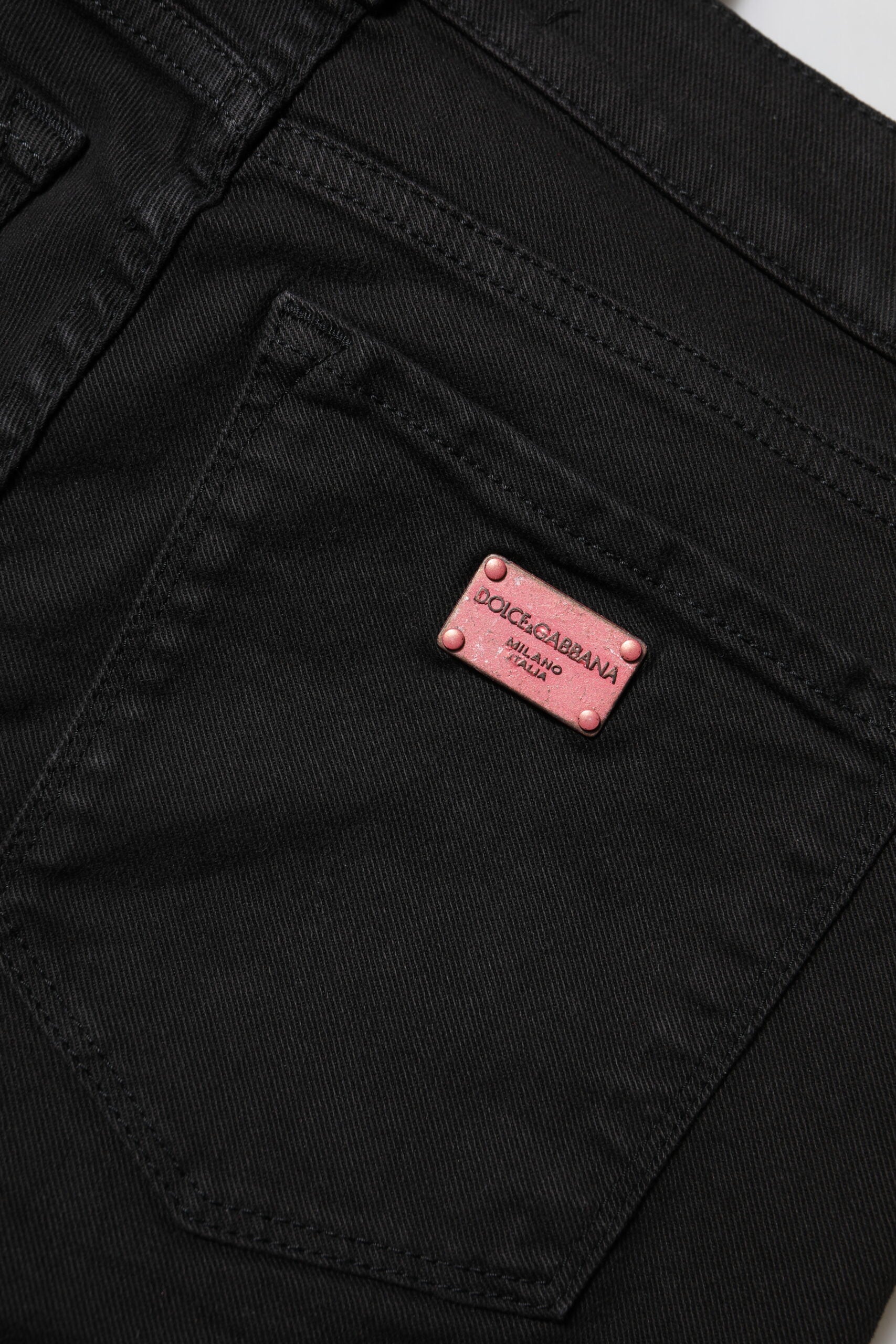 Dolce & Gabbana Black Cotton Skinny Mid Waist Denim Jeans | Regal Royce