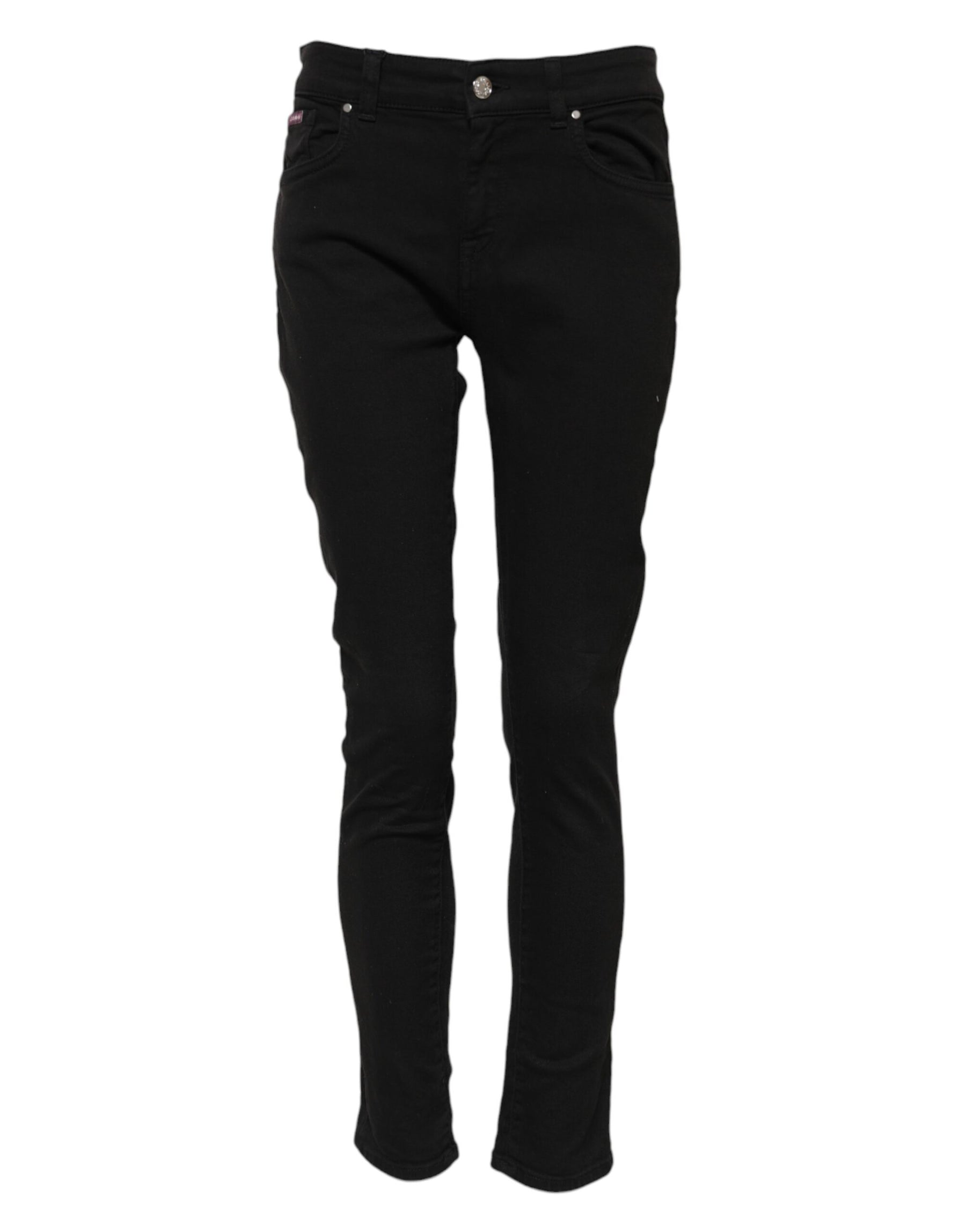 Dolce & Gabbana Black Cotton Skinny Mid Waist Denim Jeans | Regal Royce