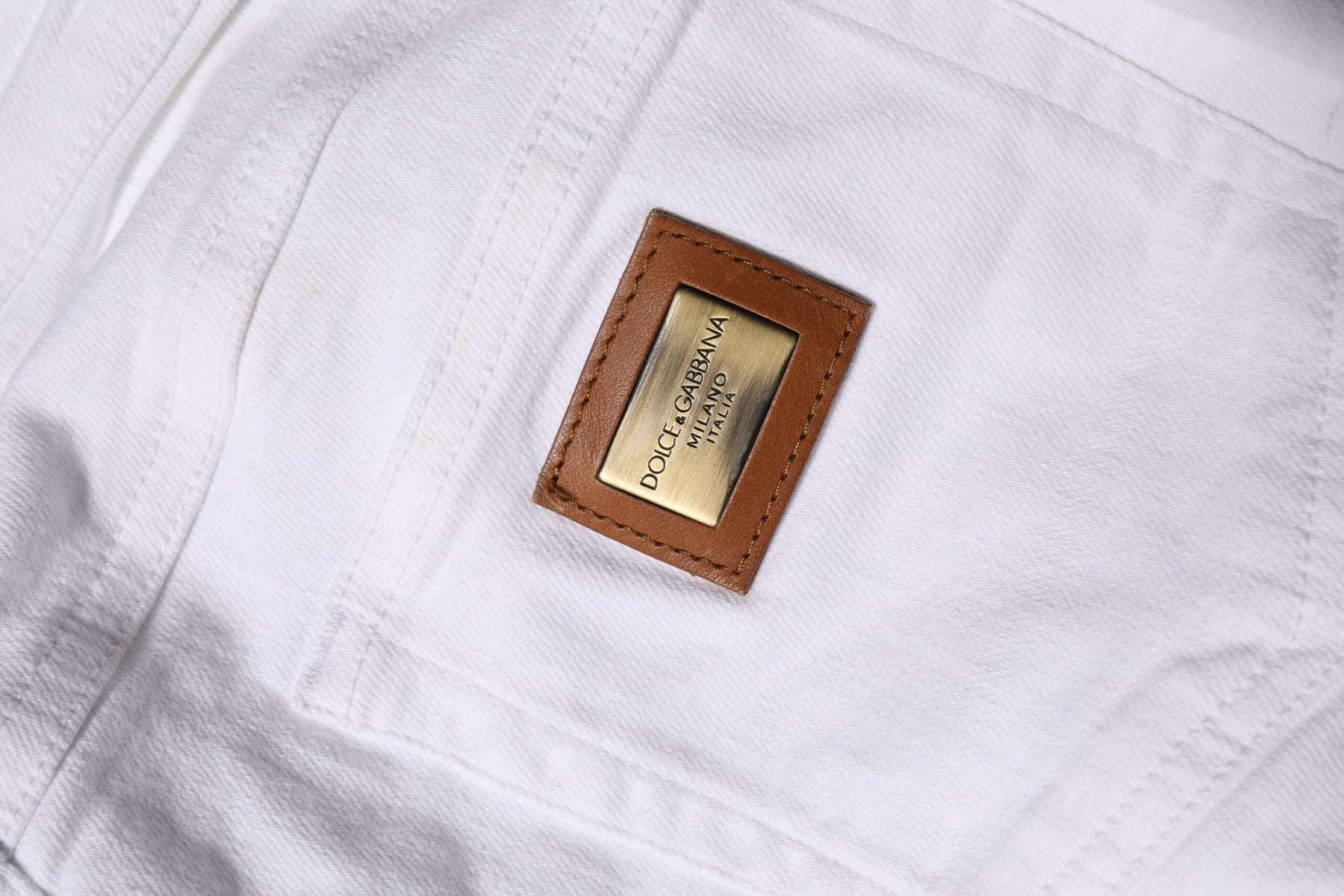 Dolce & Gabbana White Cotton Low Waist Skinny Denim Jeans | Regal Royce