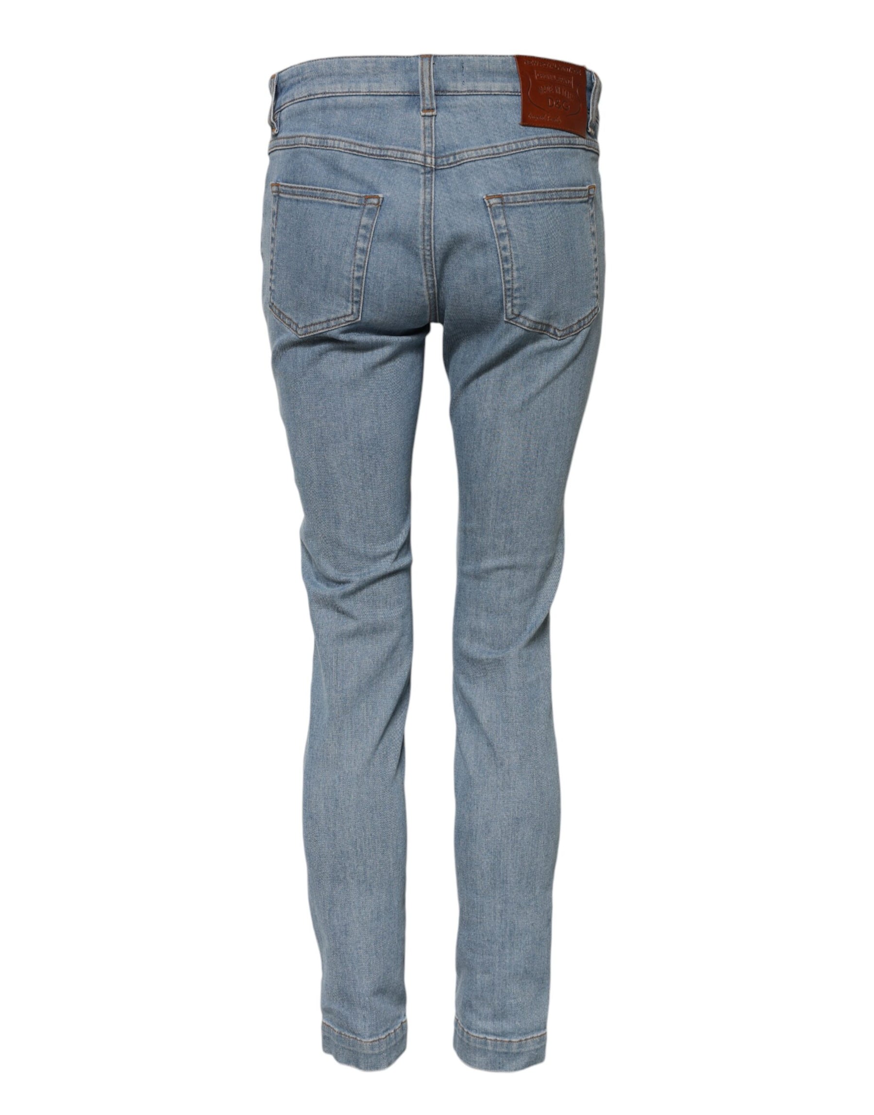 Dolce & Gabbana Blue Cotton PRETTY MidWaist Skinny Denim Jeans | Regal Royce